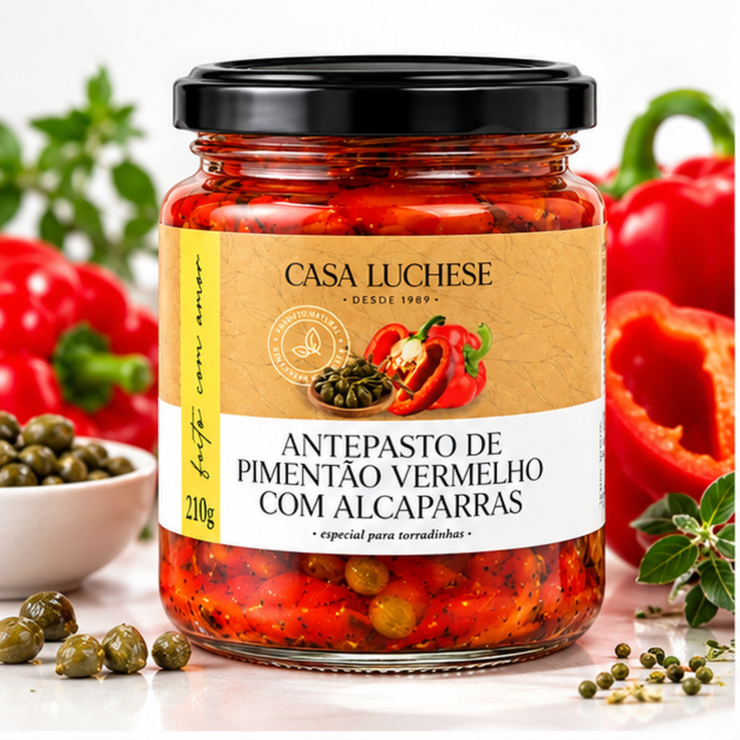 Antepasto de Pimentão c/ Alcaparras CASA LUCHESE 210g foto 6