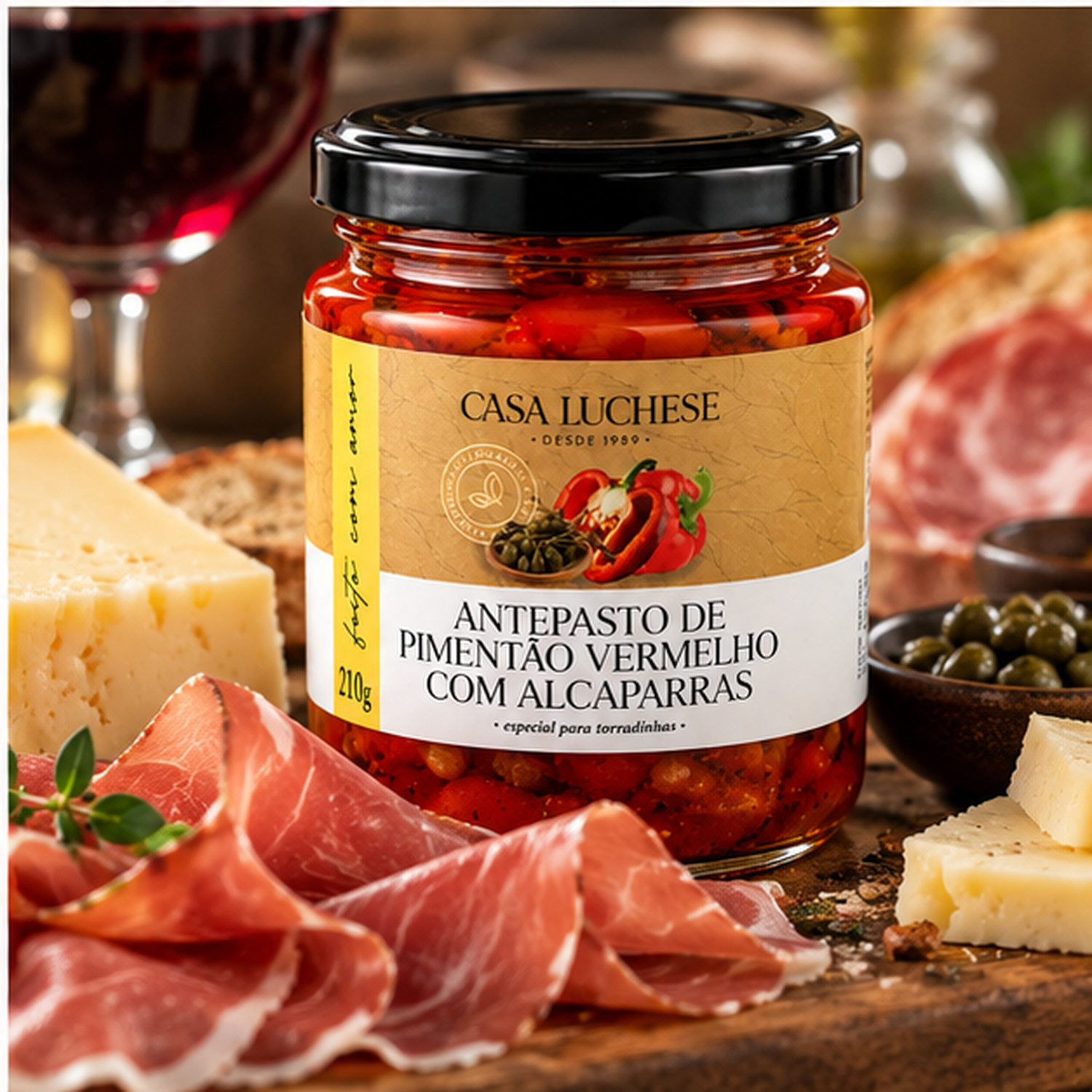 Antepasto de Pimentão c/ Alcaparras CASA LUCHESE 210g foto 8