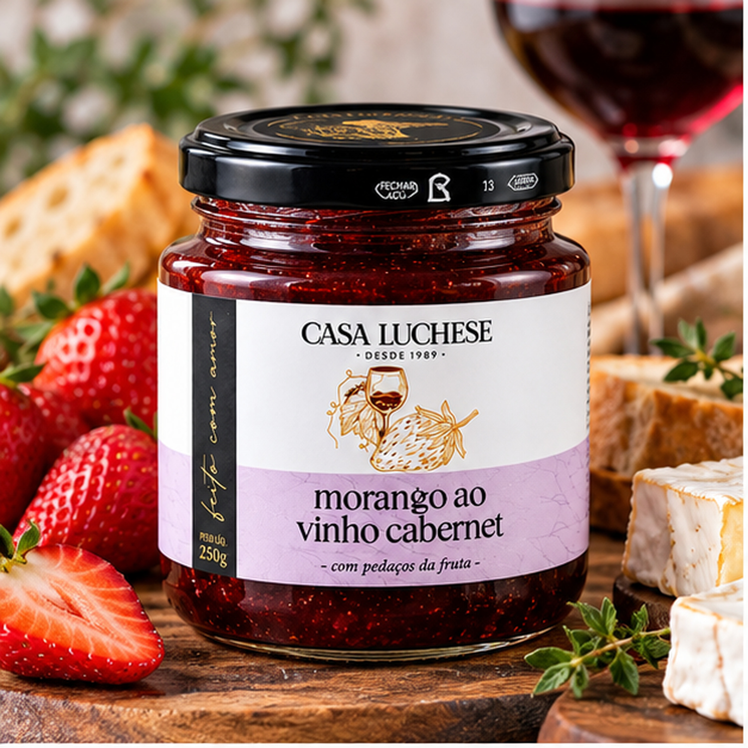 Doce de Morango ao Vinho Cabernet CASA LUCHESE 260g foto 3