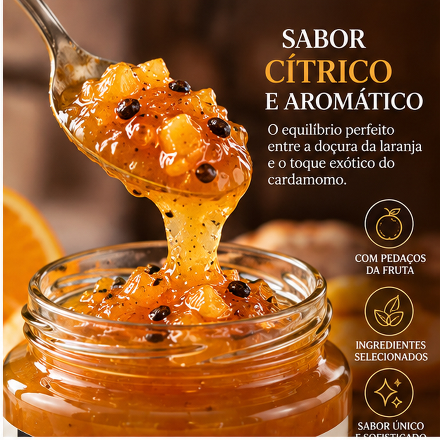 Doce de Laranja e Cardamomo Premium CASA LUCHESE 260g foto 3