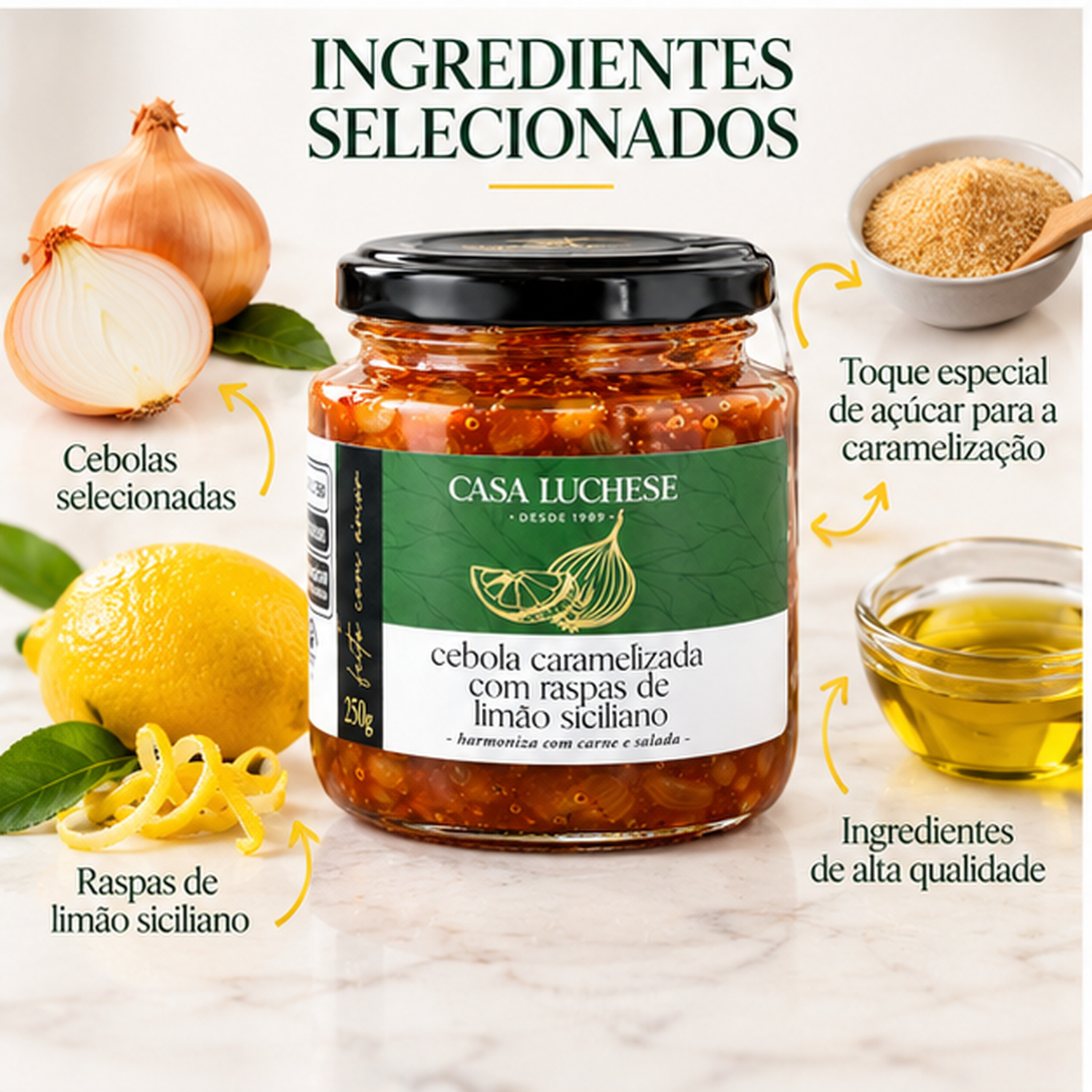 Cebola Caramelizada c/ Limão Siciliano CASA LUCHESE 250g foto 2
