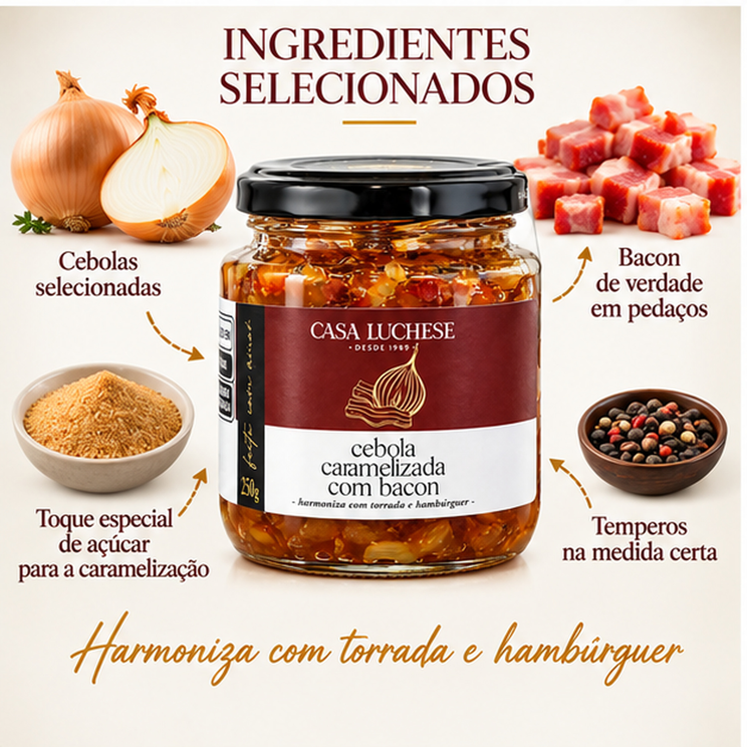 Cebola Caramelizada c/ Bacon CASA DUCHESE 250g foto 2