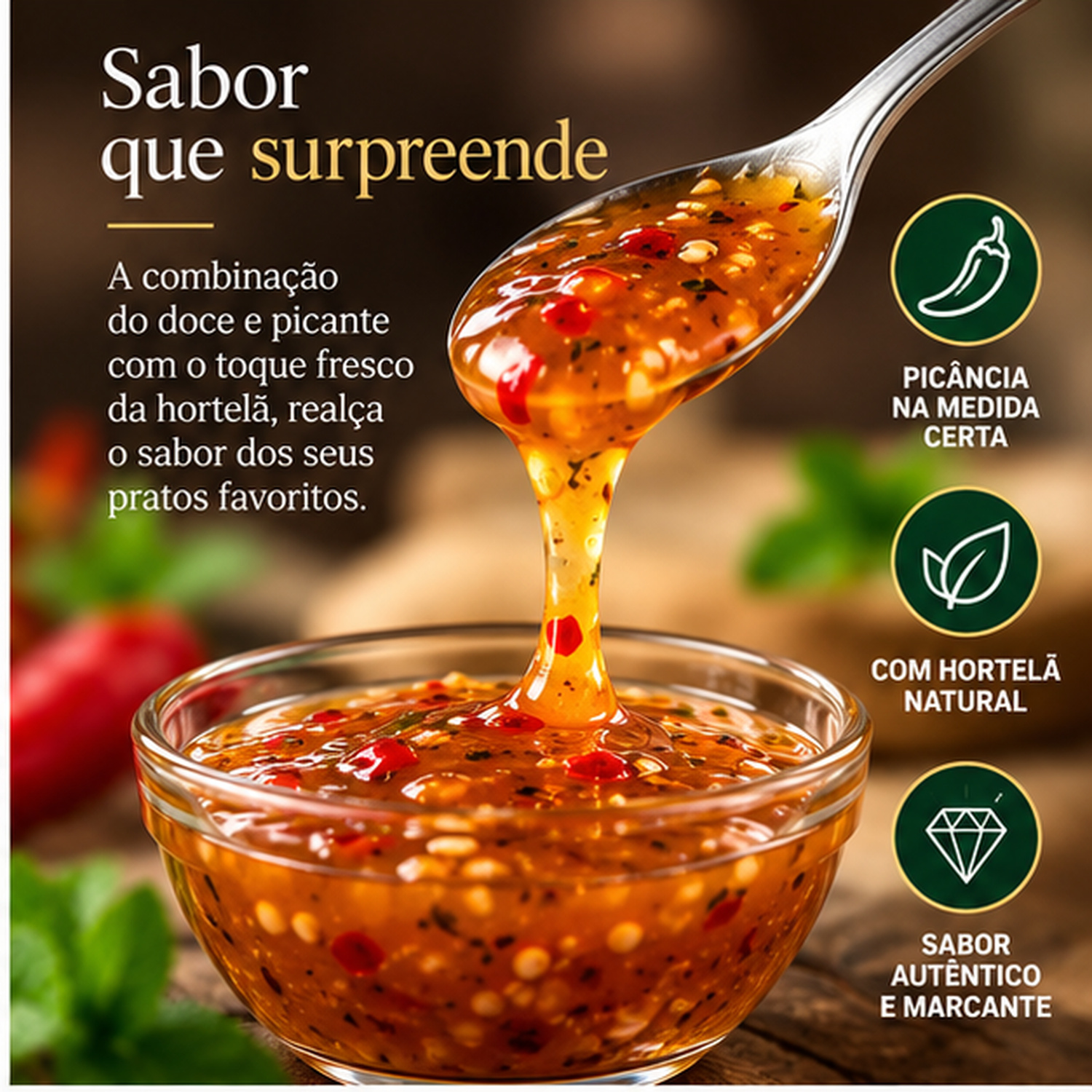 Sweet Chilli Hortelã Agridoce CASA LUCHESE 315g foto 9
