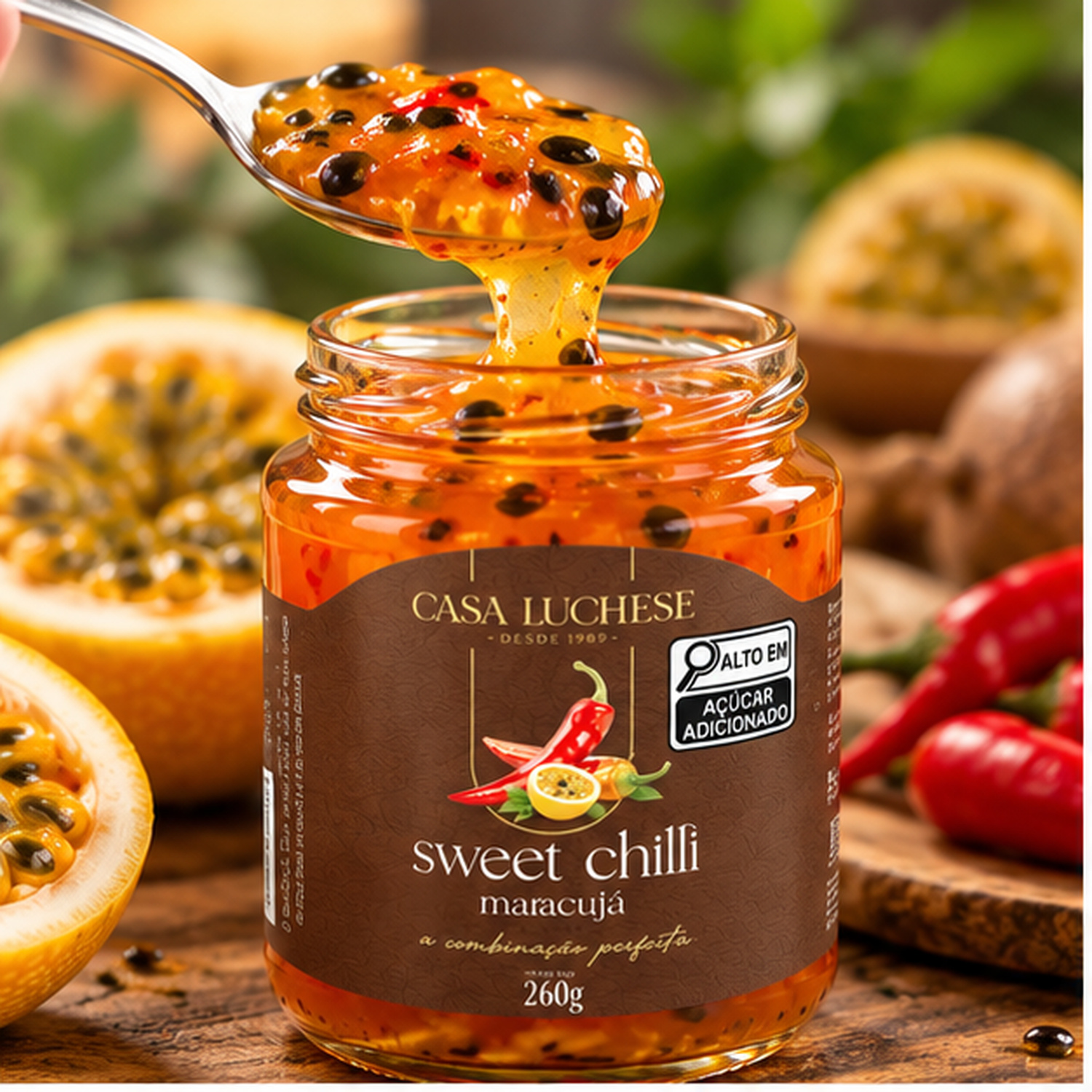 Sweet Chilli de Maracujá Agridoce CASA LUCHESE 315g foto 5