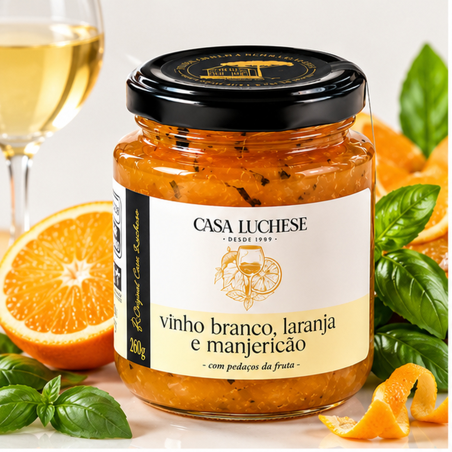 Doce Vinho Branco, Laranja, Manjericão CASA LUCHESE 260g foto 6