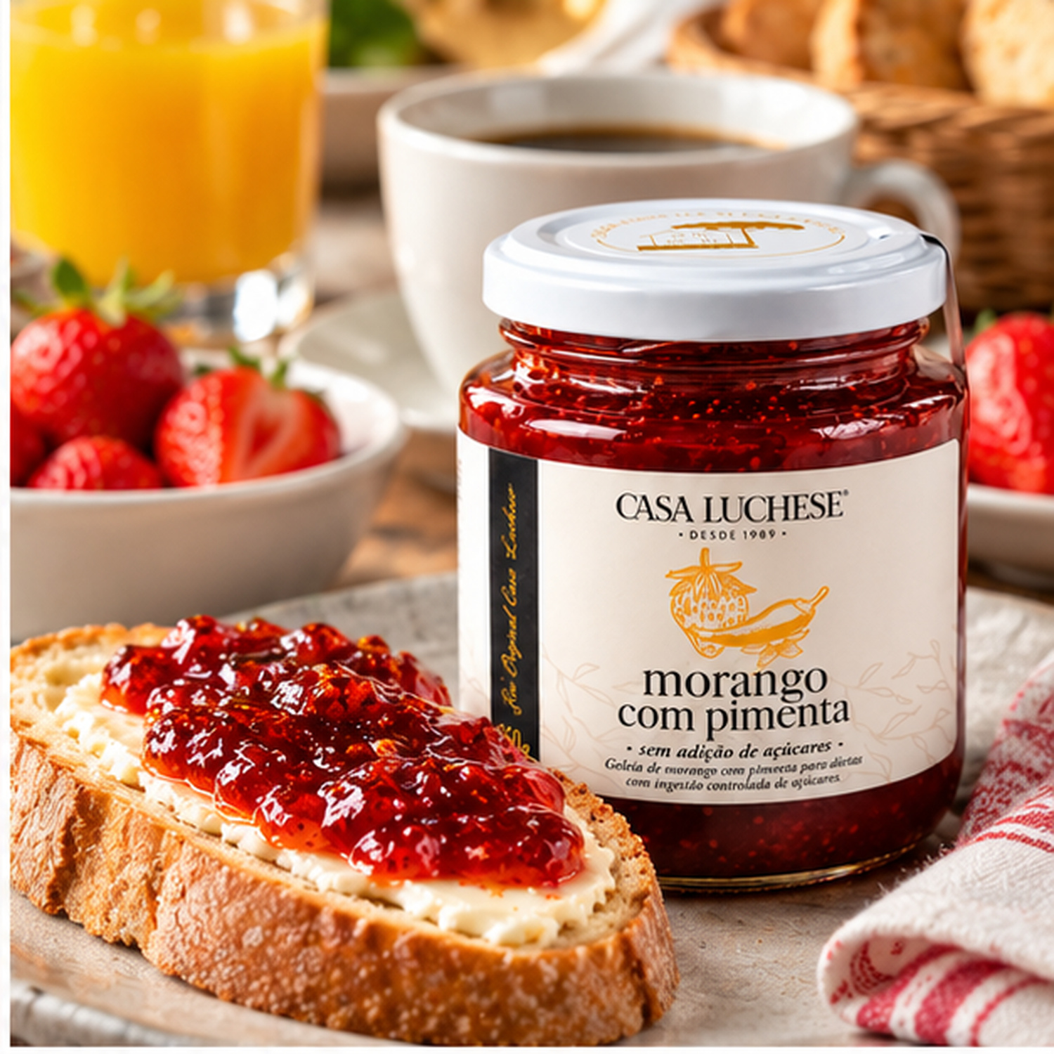 Doce Morango c/ Pimenta S/ Ad Açucar CASA LUCHESE 260g foto 6