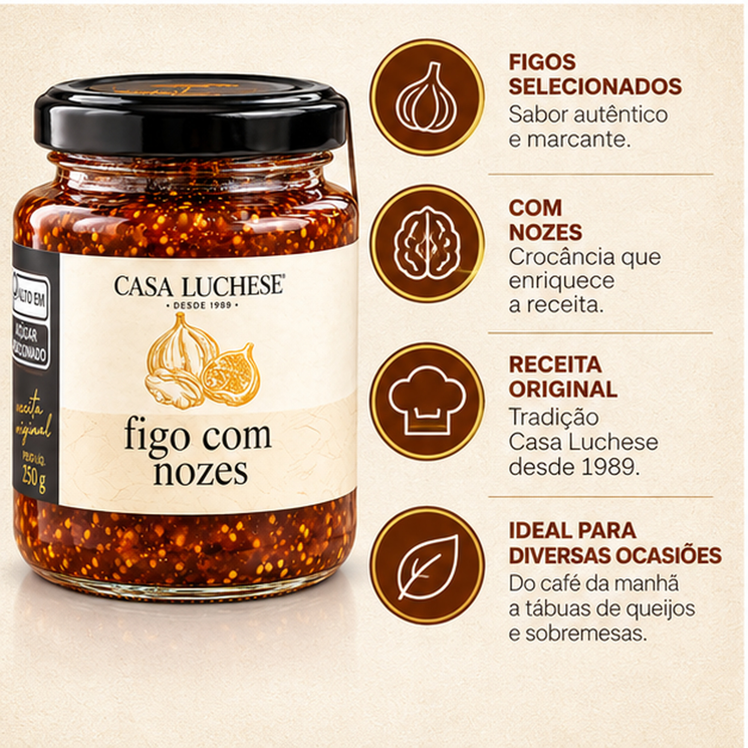 Doce de Figo com Nozes CASA LUCHESE 280g foto 2