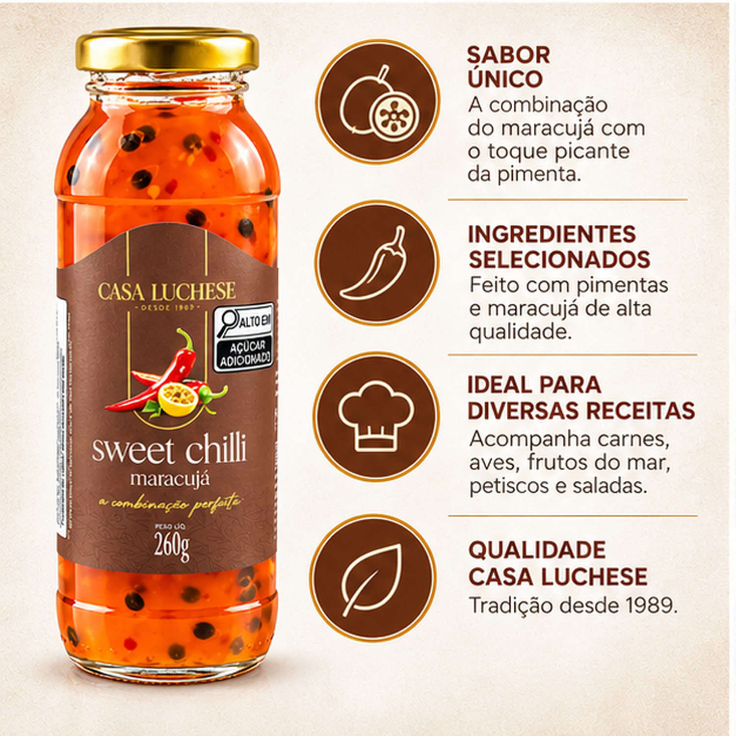 Sweet Chilli de Abacaxi CASA LUCHESE 315g foto 8