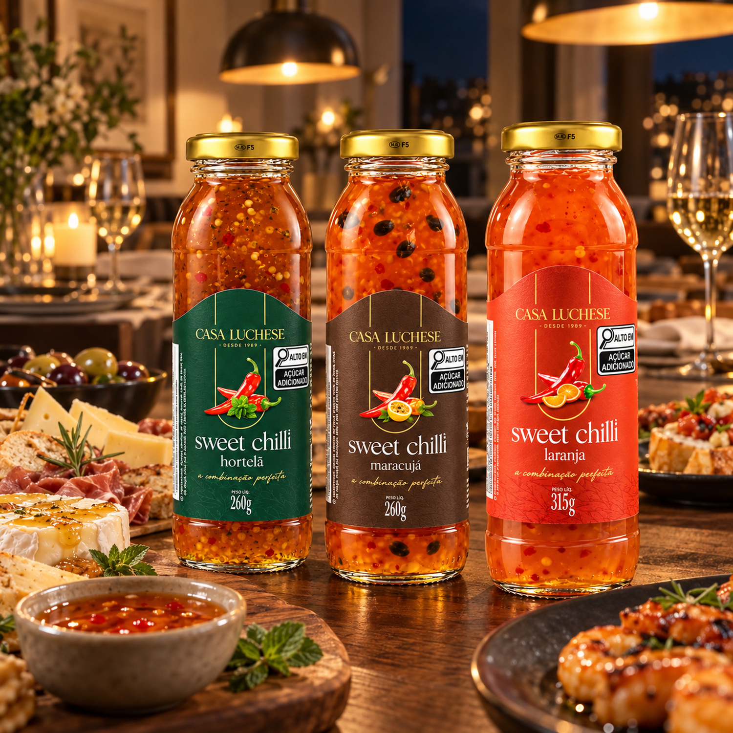 Kit 3 Sweet Chilli CASA LUCHESE — Hortelã 260g + Maracujá 260g + Laranja 315g foto 3
