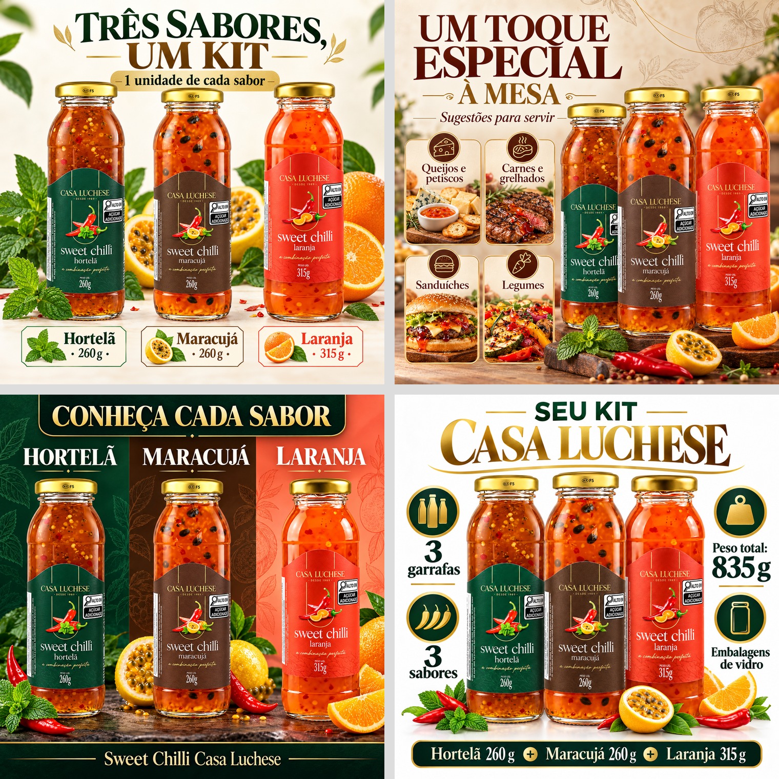 Kit 3 Sweet Chilli CASA LUCHESE — Hortelã 260g + Maracujá 260g + Laranja 315g foto 6