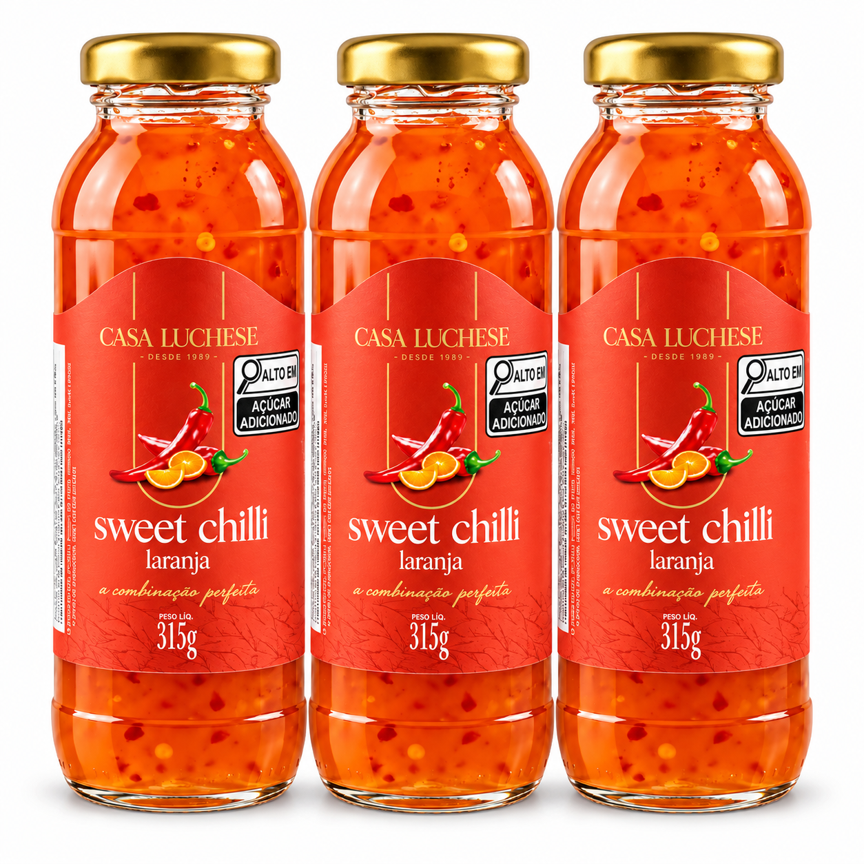 Kit 3 Sweet Chilli de Laranja Agridoce CASA LUCHESE 315g