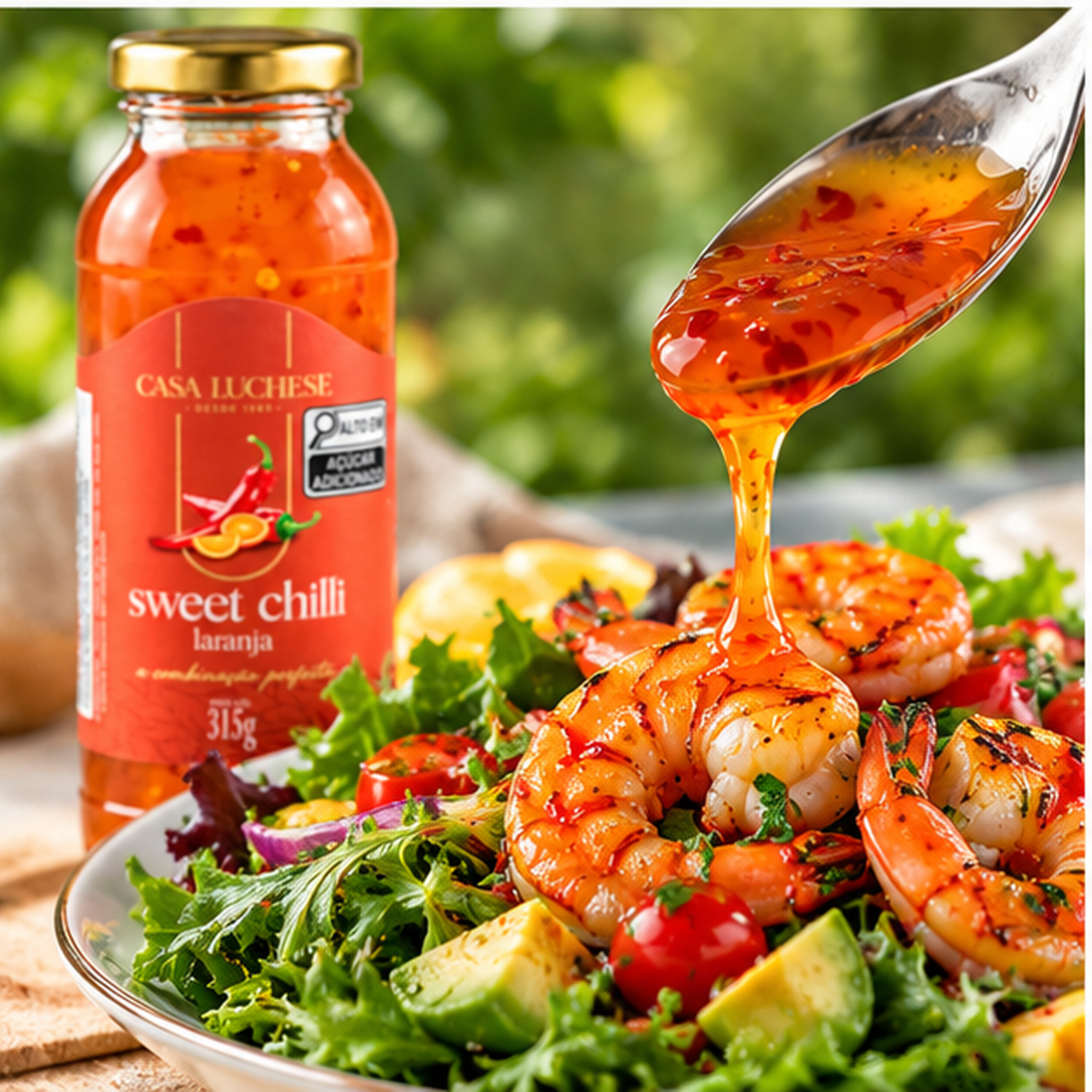 Kit 3 Sweet Chilli de Laranja Agridoce CASA LUCHESE 315g foto 2