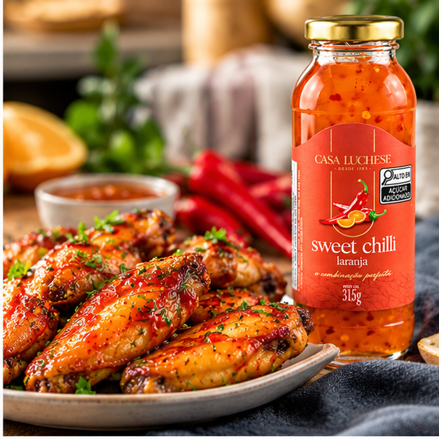 Kit 3 Sweet Chilli de Laranja Agridoce CASA LUCHESE 315g foto 4