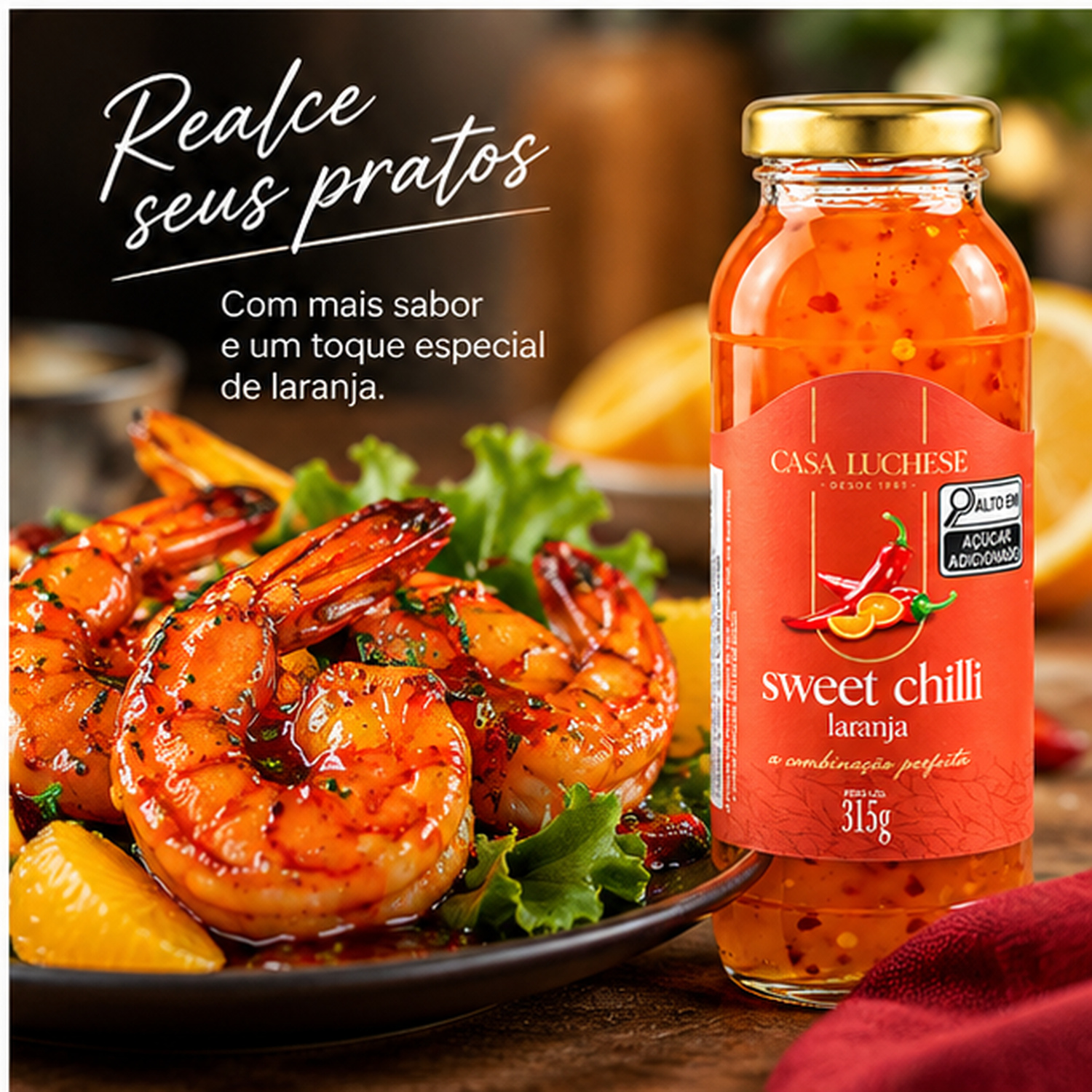 Kit 3 Sweet Chilli de Laranja Agridoce CASA LUCHESE 315g foto 7