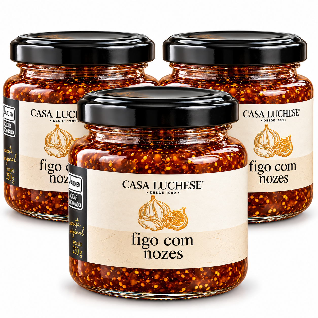 Kit 3 Doce de Figo com Nozes CASA LUCHESE 280g