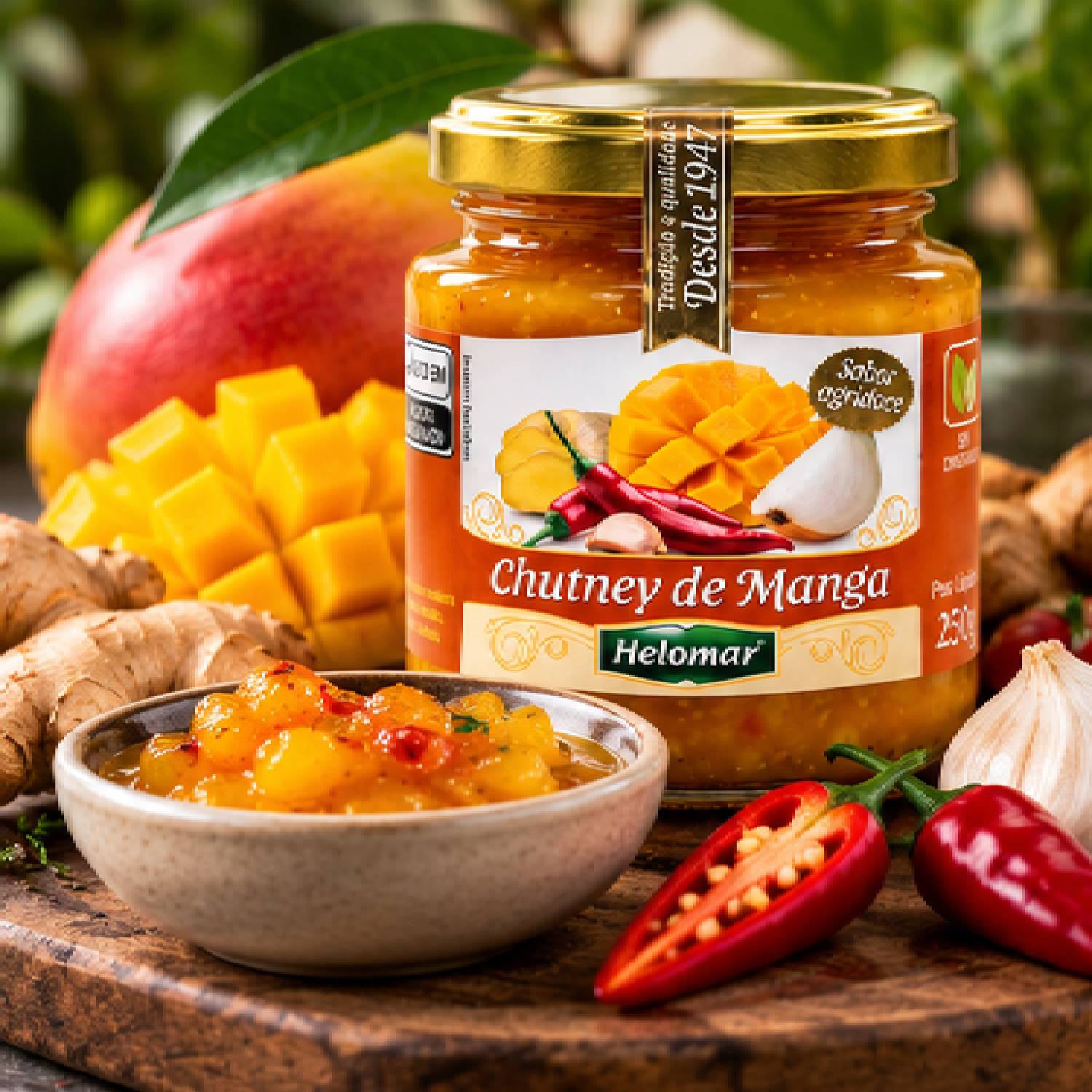 Kit 3 Chutney de Manga HELOMAR 150g foto 9