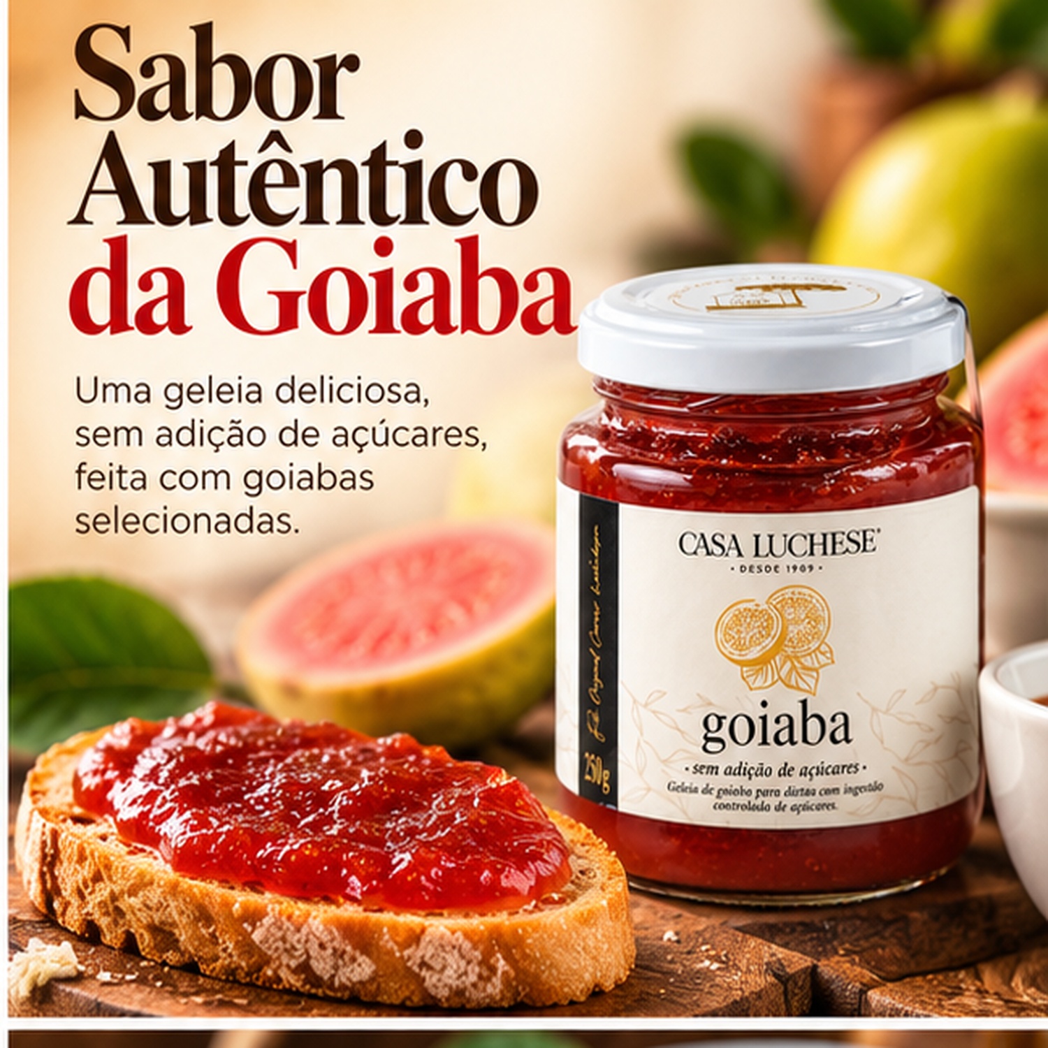 Kit 3 Doce de Goiaba sem Adição de Açucar CASA LUCHESE 260g foto 4