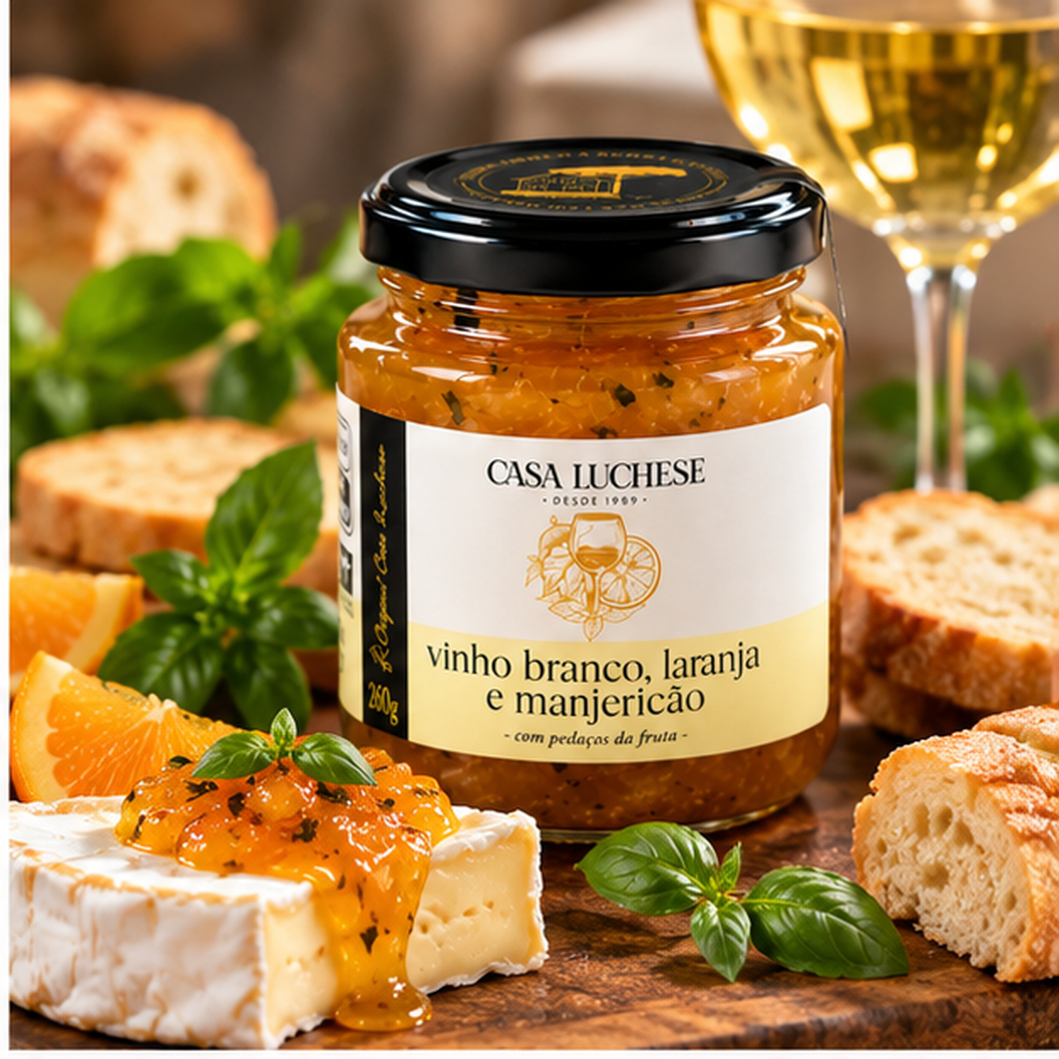 Kit 3 Doce Vinho Bco, Laranja, Manjericão CASA LUCHESE 260g foto 3