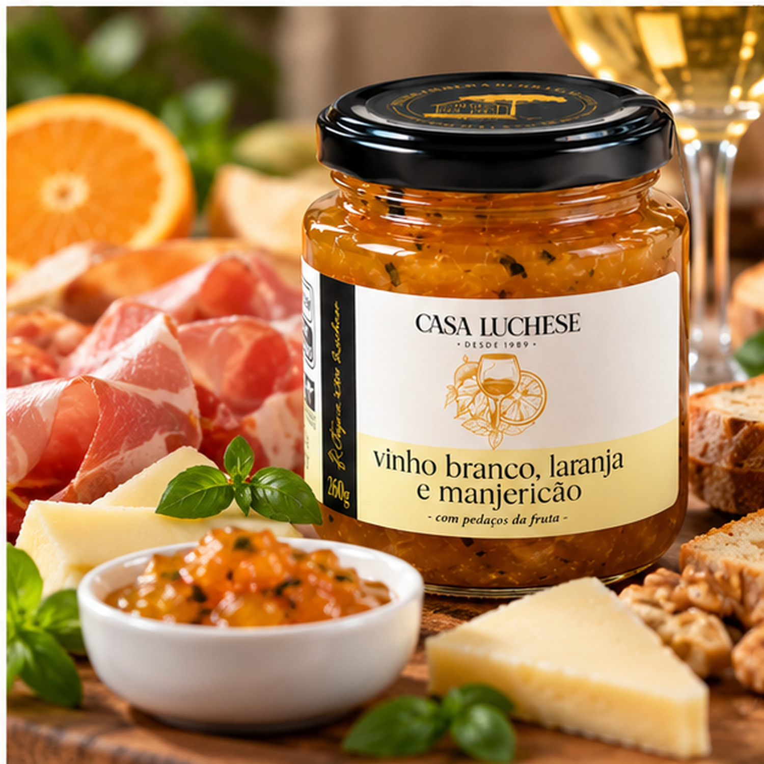 Kit 3 Doce Vinho Bco, Laranja, Manjericão CASA LUCHESE 260g foto 8