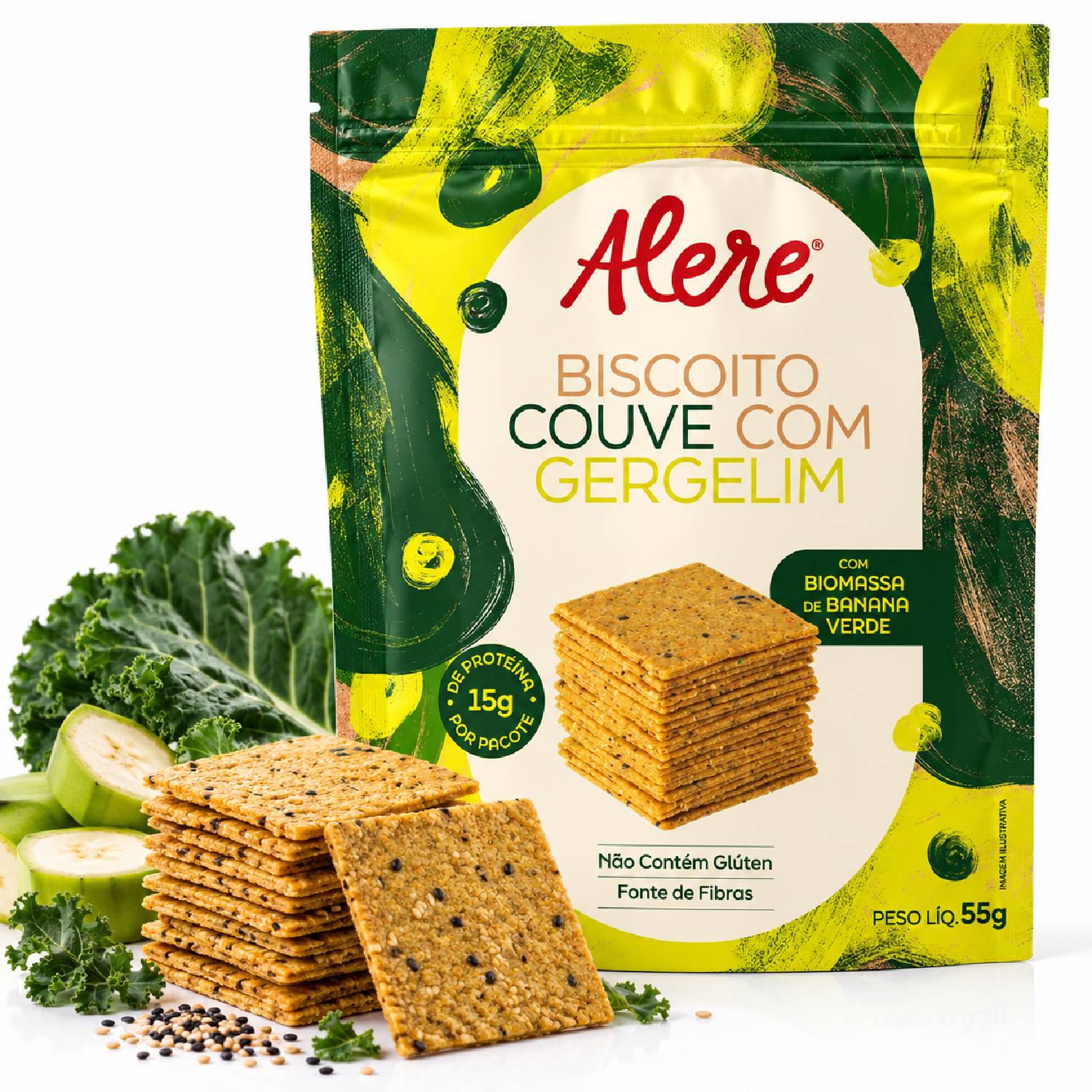 Biscoito de Couve c/ Gergelim ALERE 55g