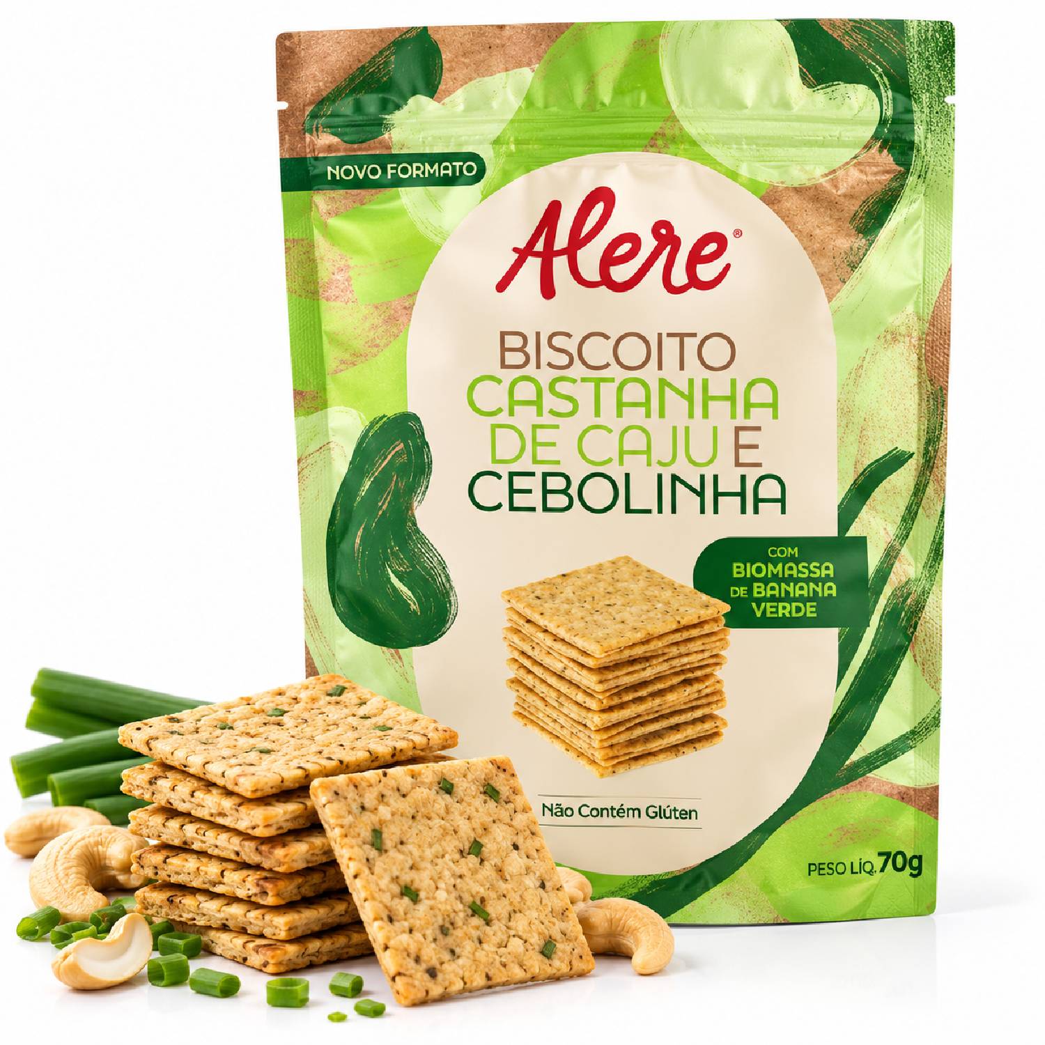 Biscoito Castanha de Caju e Cebolinha ALERE 70g
