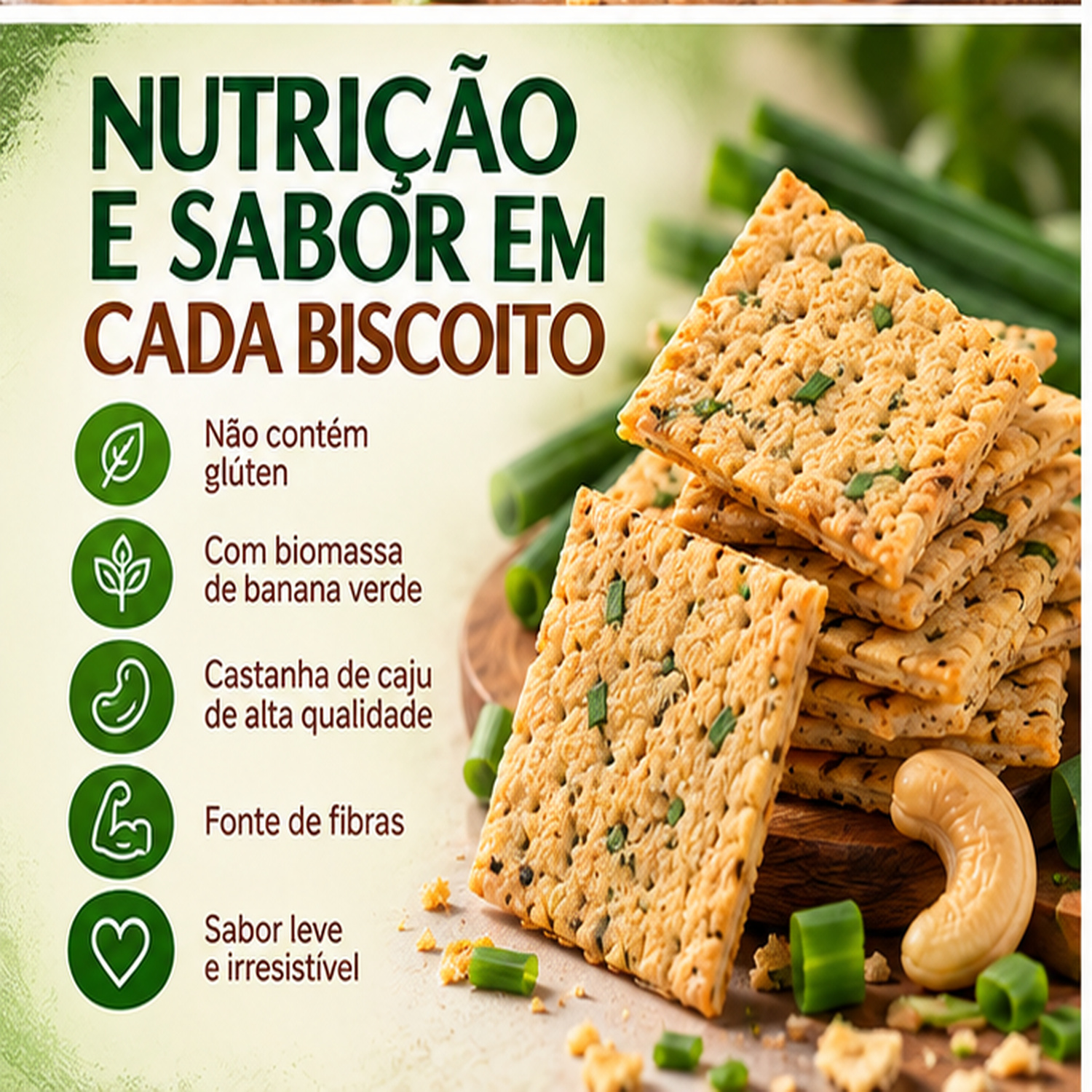 Biscoito Castanha de Caju e Cebolinha ALERE 70g foto 2