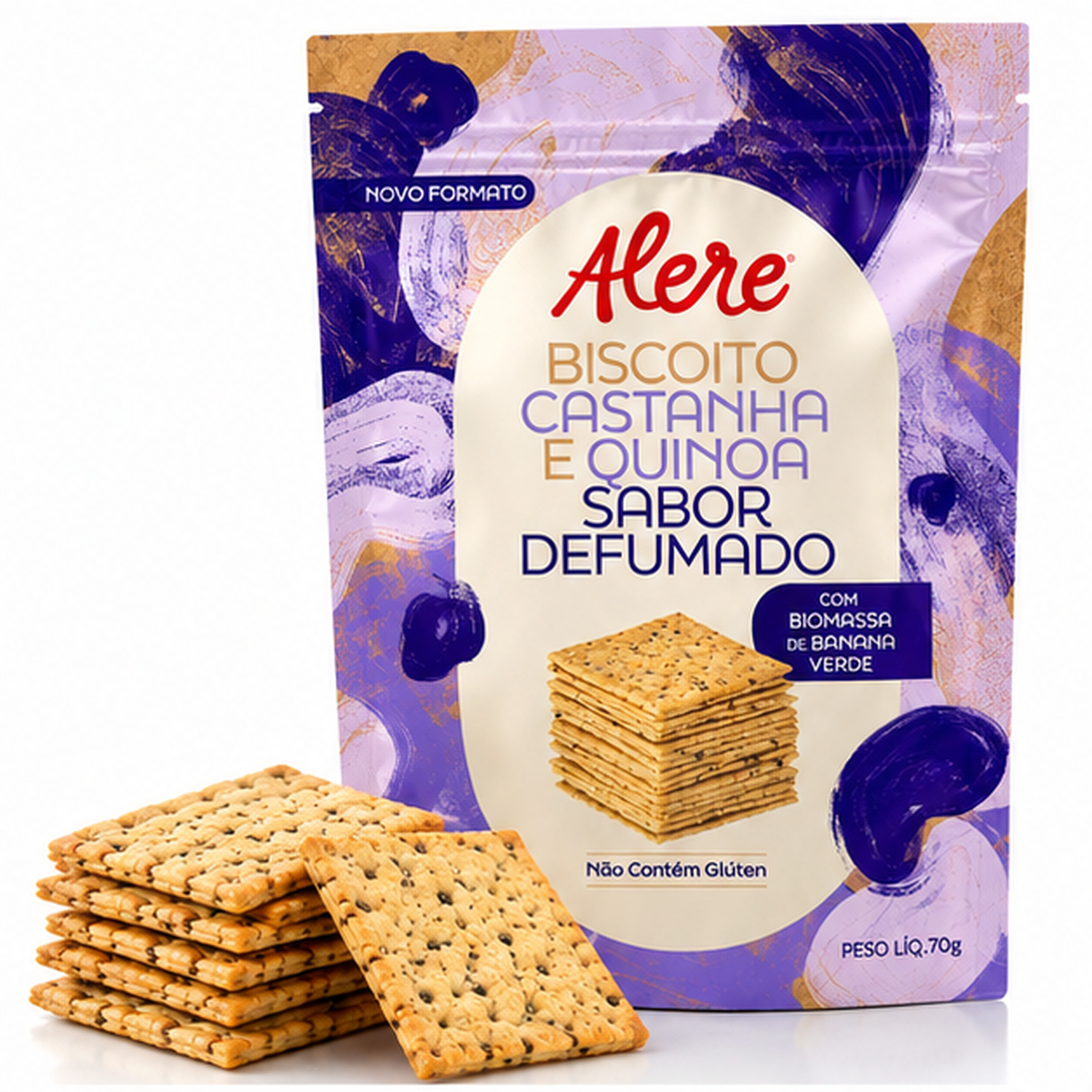 Biscoito de Castanha e Quinoa Defumado ALERE 70g