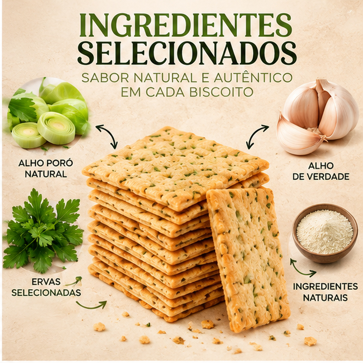 Biscoito Proteico c/ Alho Poró ALERE 55g foto 4