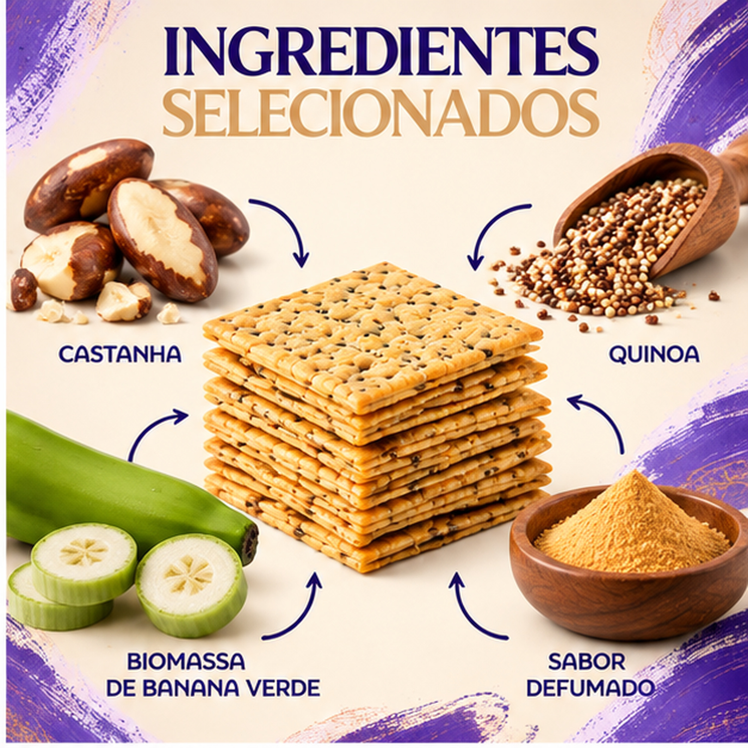 Kit 5 Biscoito de Castanha e Quinoa Defumado ALERE 70g foto 6