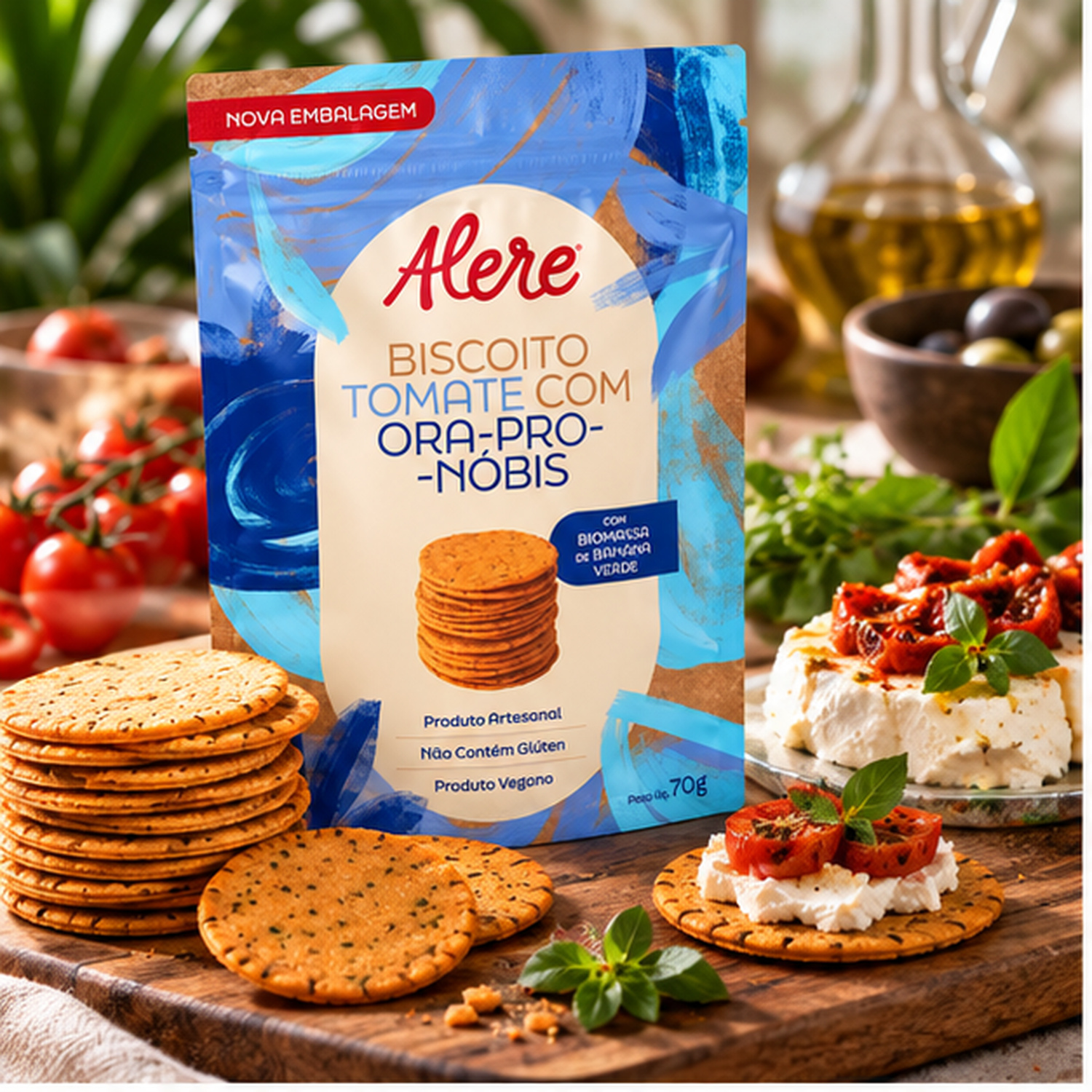 Kit 3 Biscoito Tomate Ora-pro-nobis ALERE 70g foto 7