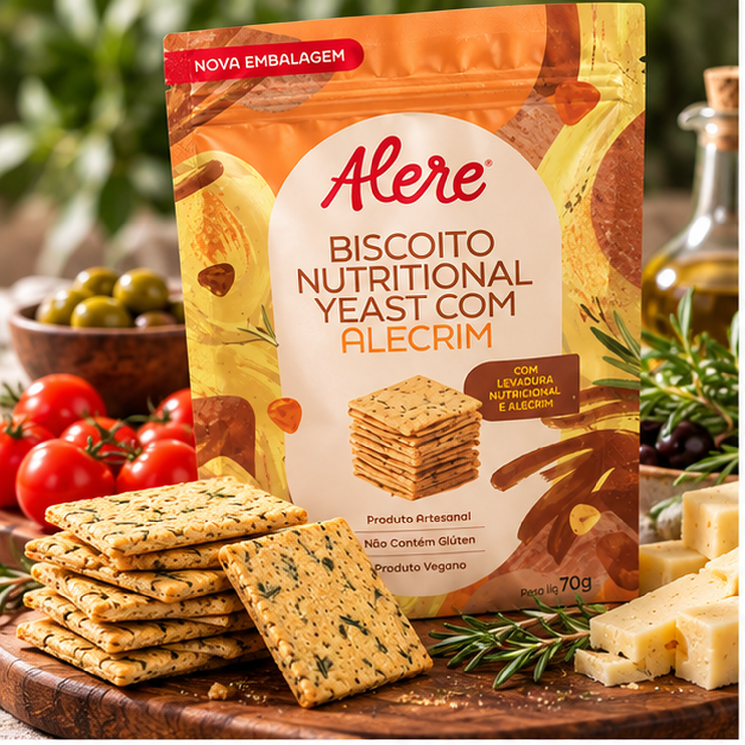 Kit 5 Biscoito Nutritional Yeast e Alecrim ALERE 70g foto 8