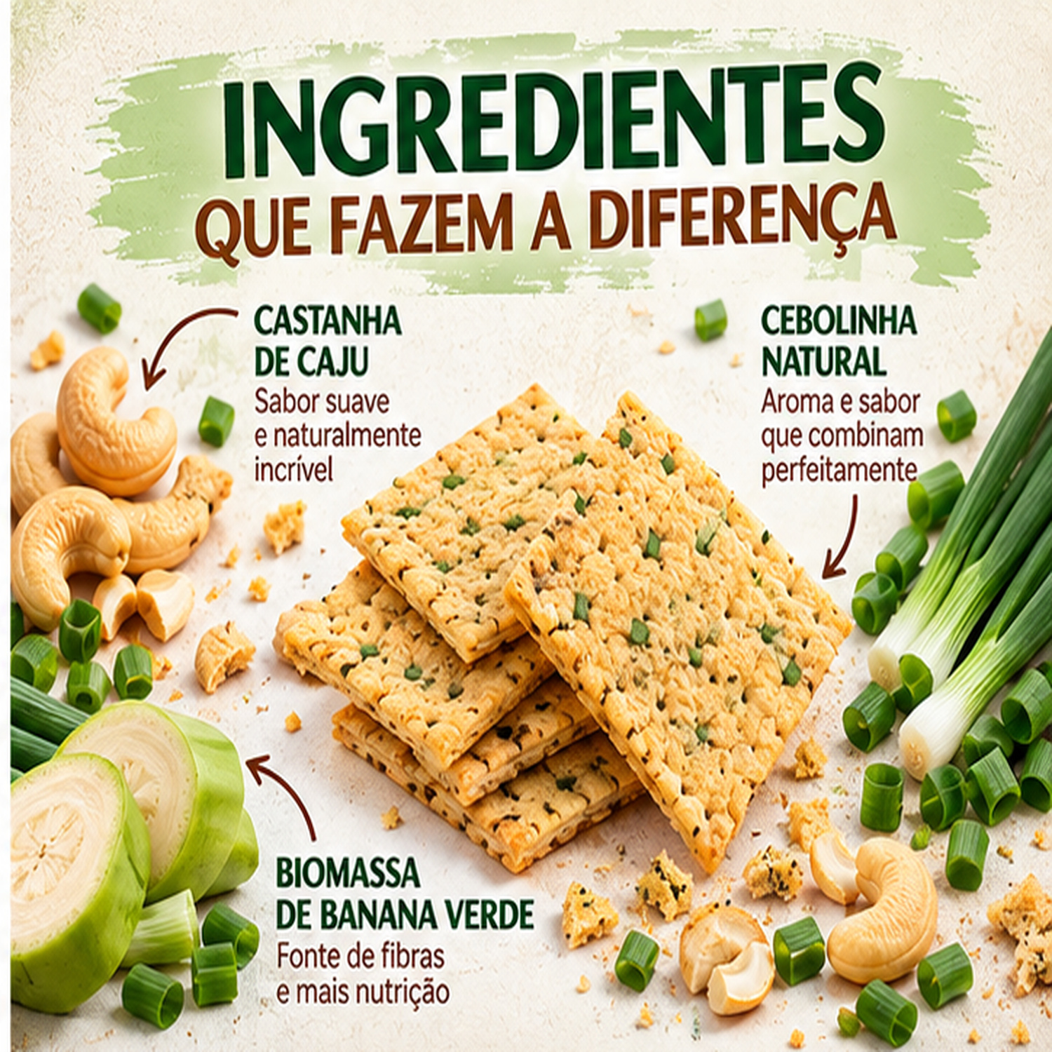 Kit 5 Biscoito Castanha de Caju e Cebolinha ALERE 70g foto 6