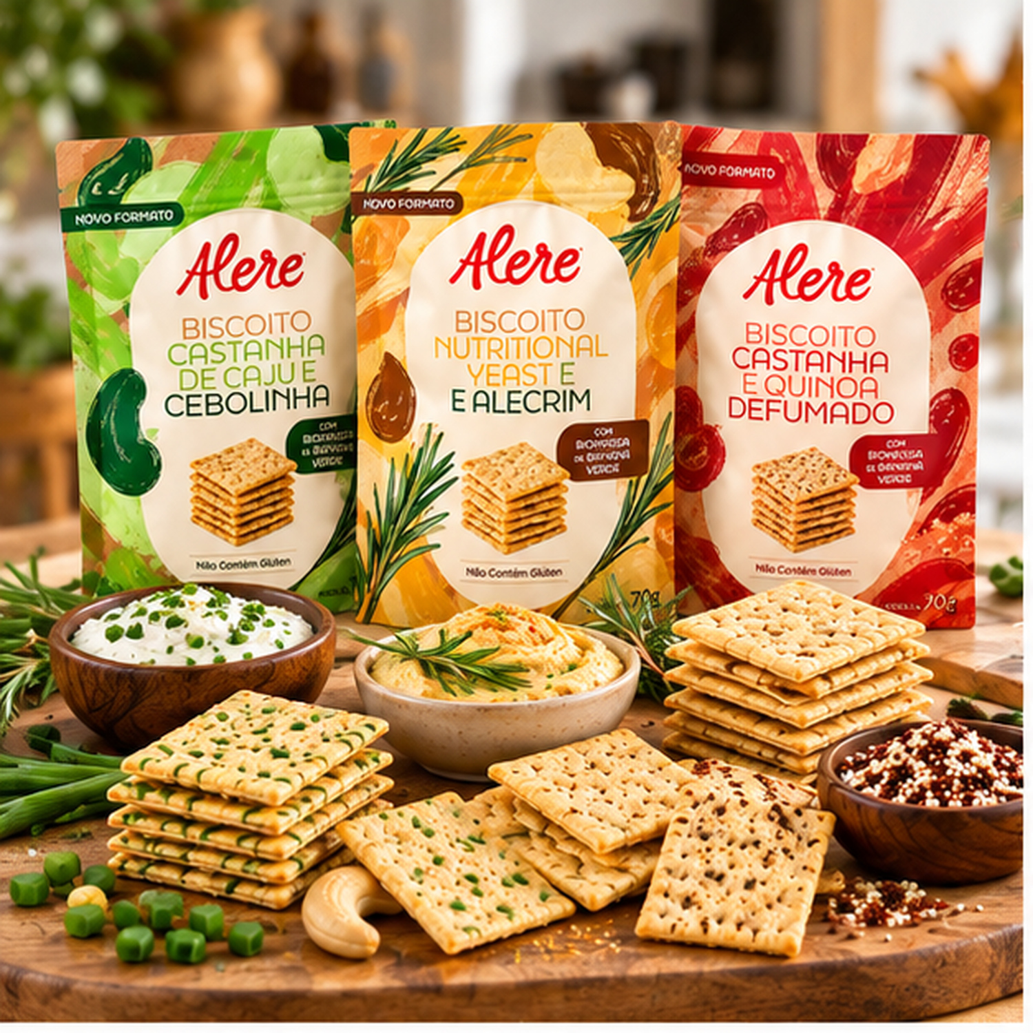 Kit 3 Biscoitos Alere 3 Sabores Sem Glúten 70g foto 3
