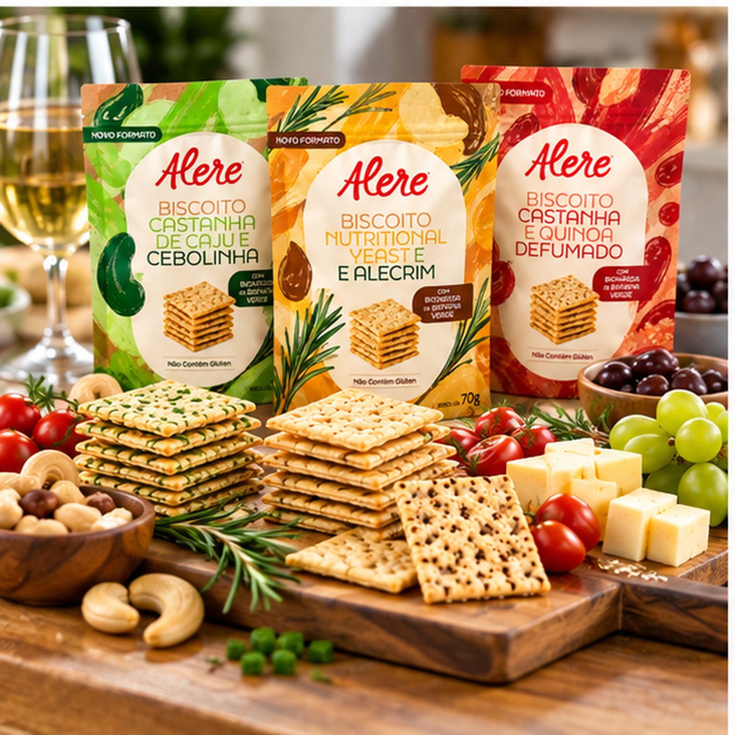 Kit 3 Biscoitos Alere 3 Sabores Sem Glúten 70g foto 5