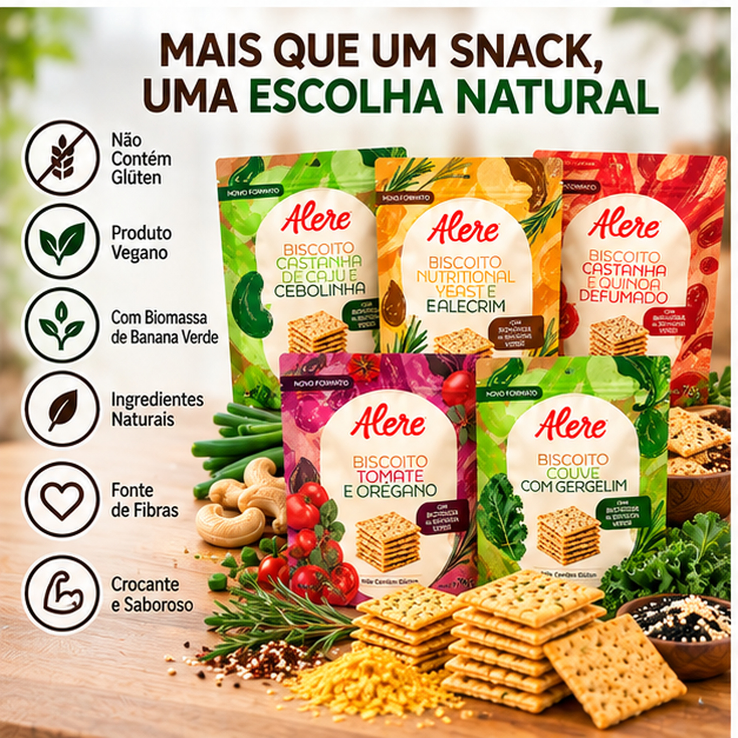 Kit 5 Biscoitos Alere 5 Sabores Sem Glúten 70g foto 6