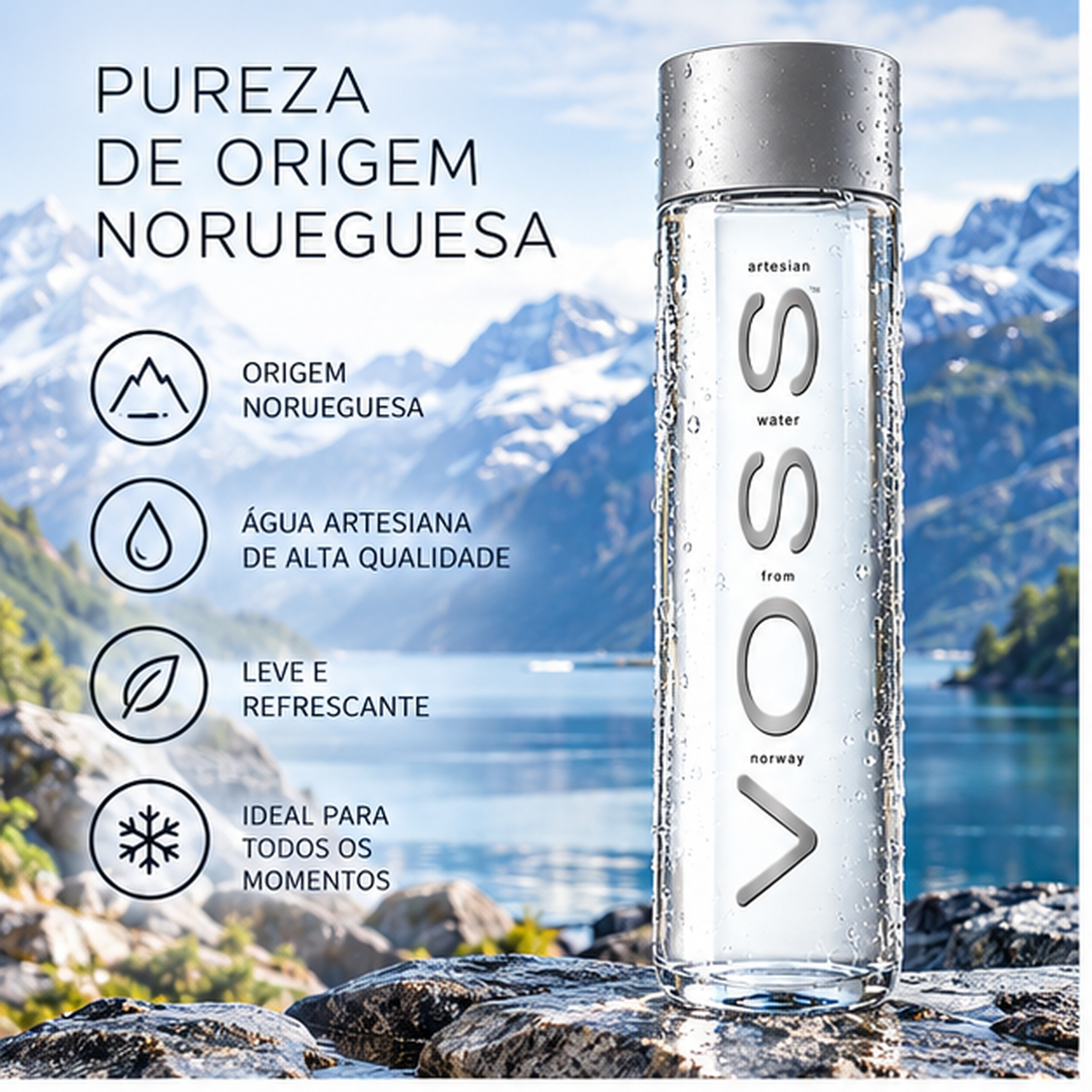 Água Mineral Natural VOSS Sem Gás 500ml (Garrafa PET) foto 4
