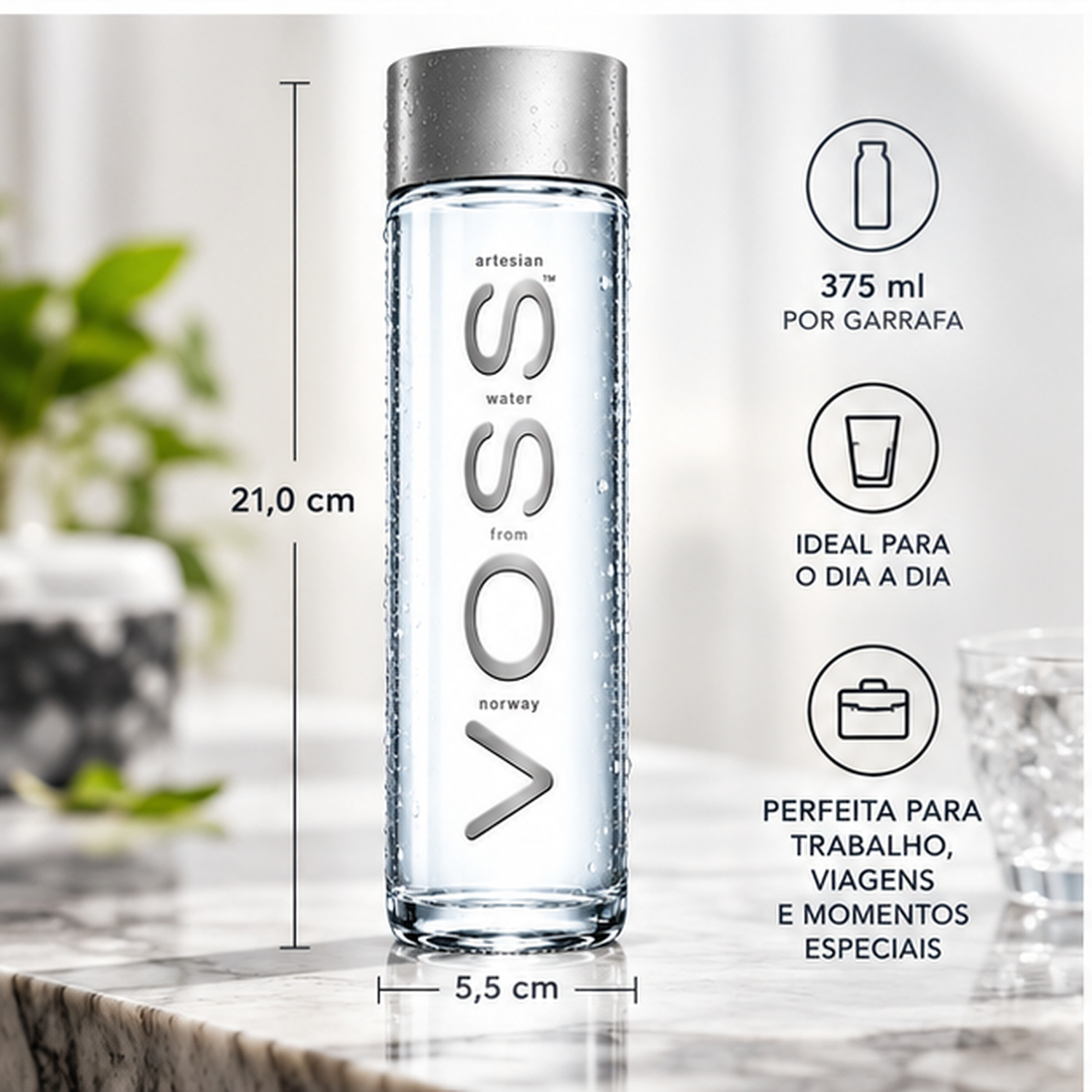 Kit 6 Água Mineral Natural VOSS s/ Gás 375ml (Garrafa Vidro) foto 4