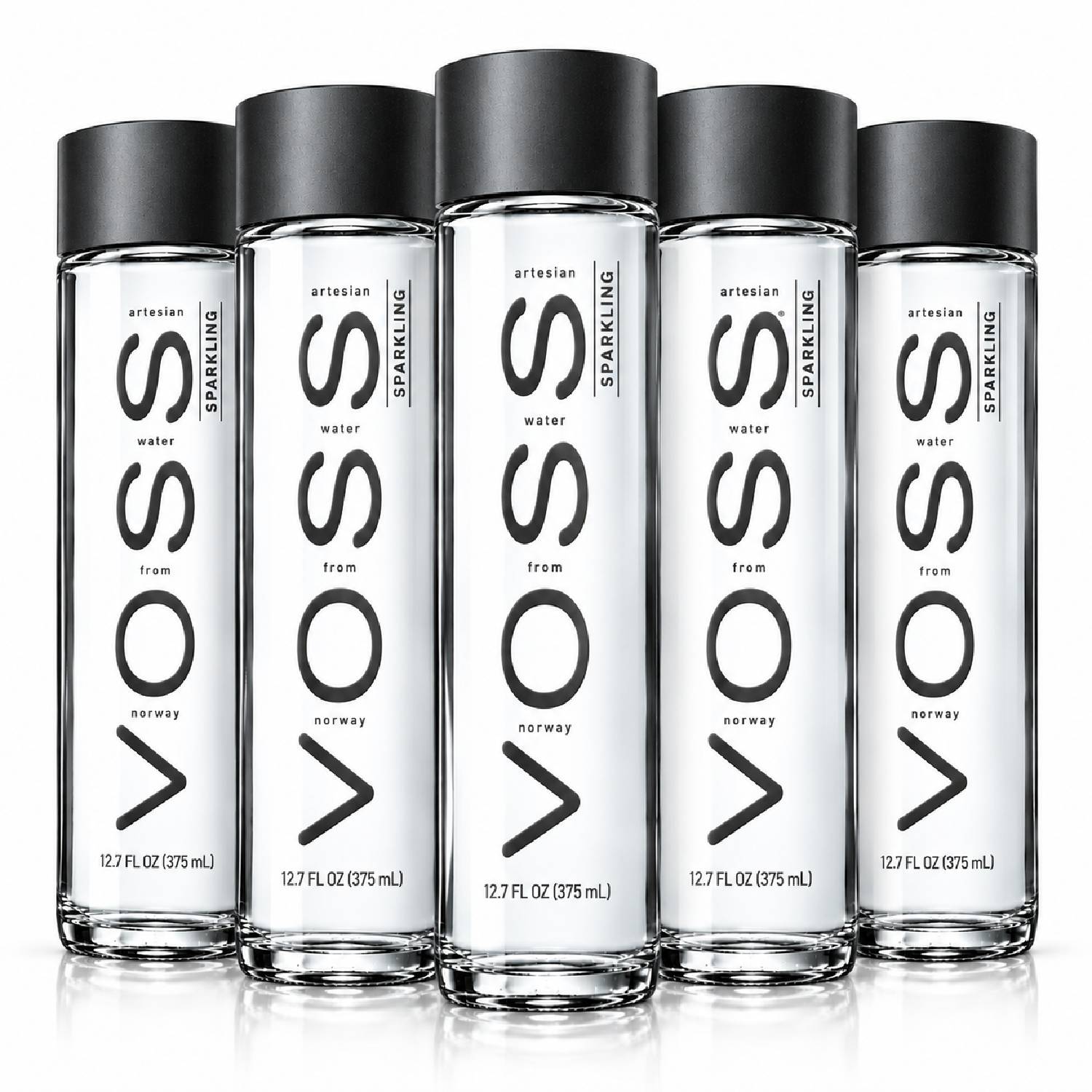 Kit 5 Água Mineral Natural VOSS c/ Gás 375ml (Garrafa Vidro)