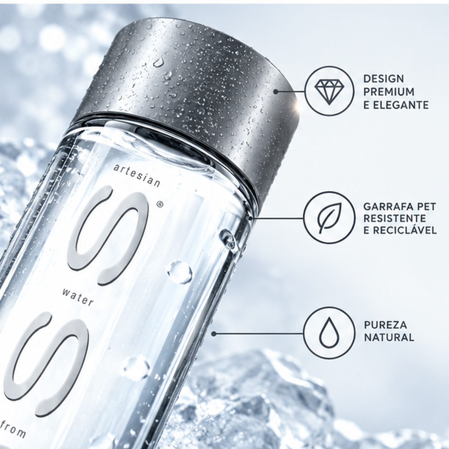 Kit 5 Água Mineral Natural VOSS Sem Gás 850ml (Garrafa PET) foto 8