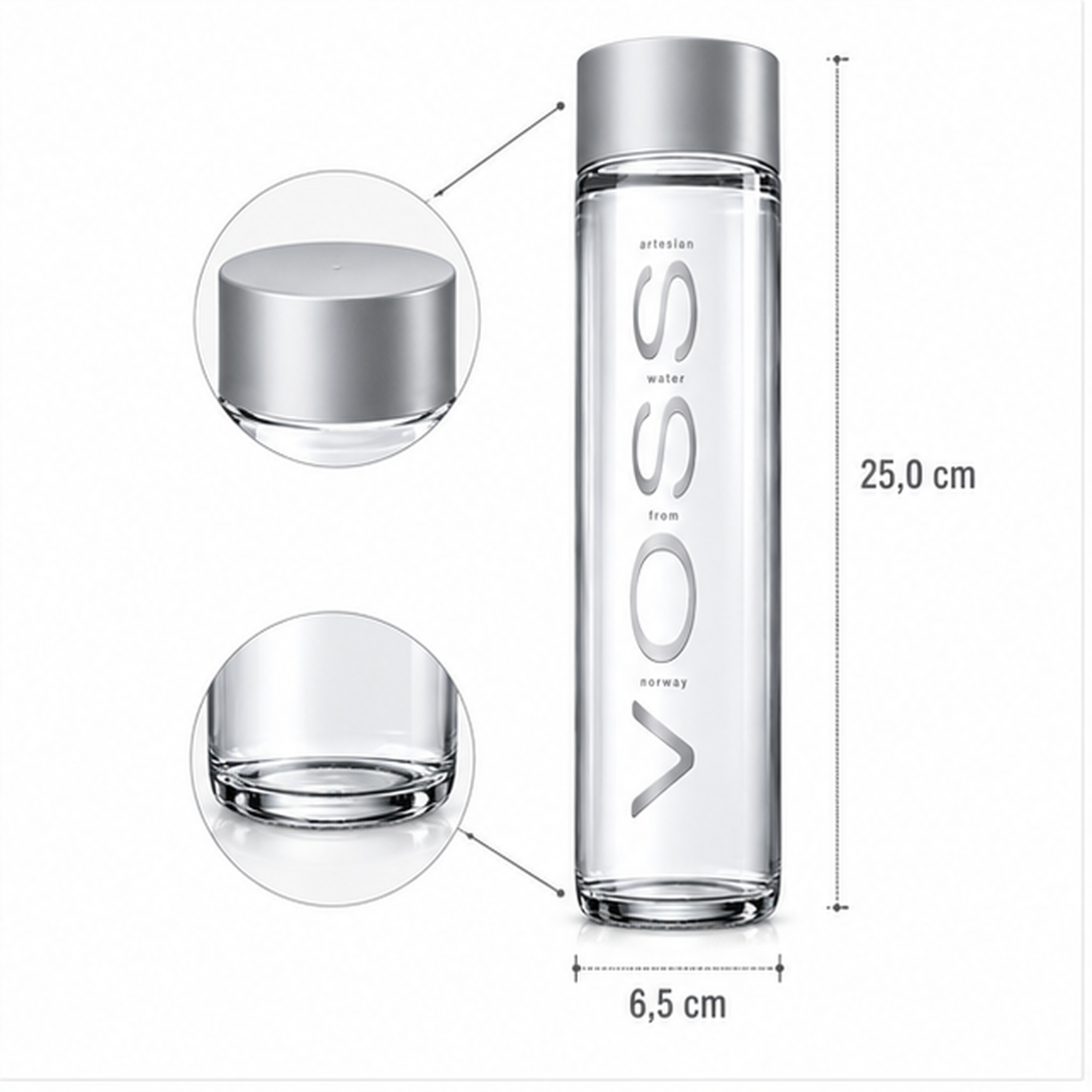 Kit 2 Água Mineral Natural VOSS Sem Gás 800ml Garrafa Vidro foto 2