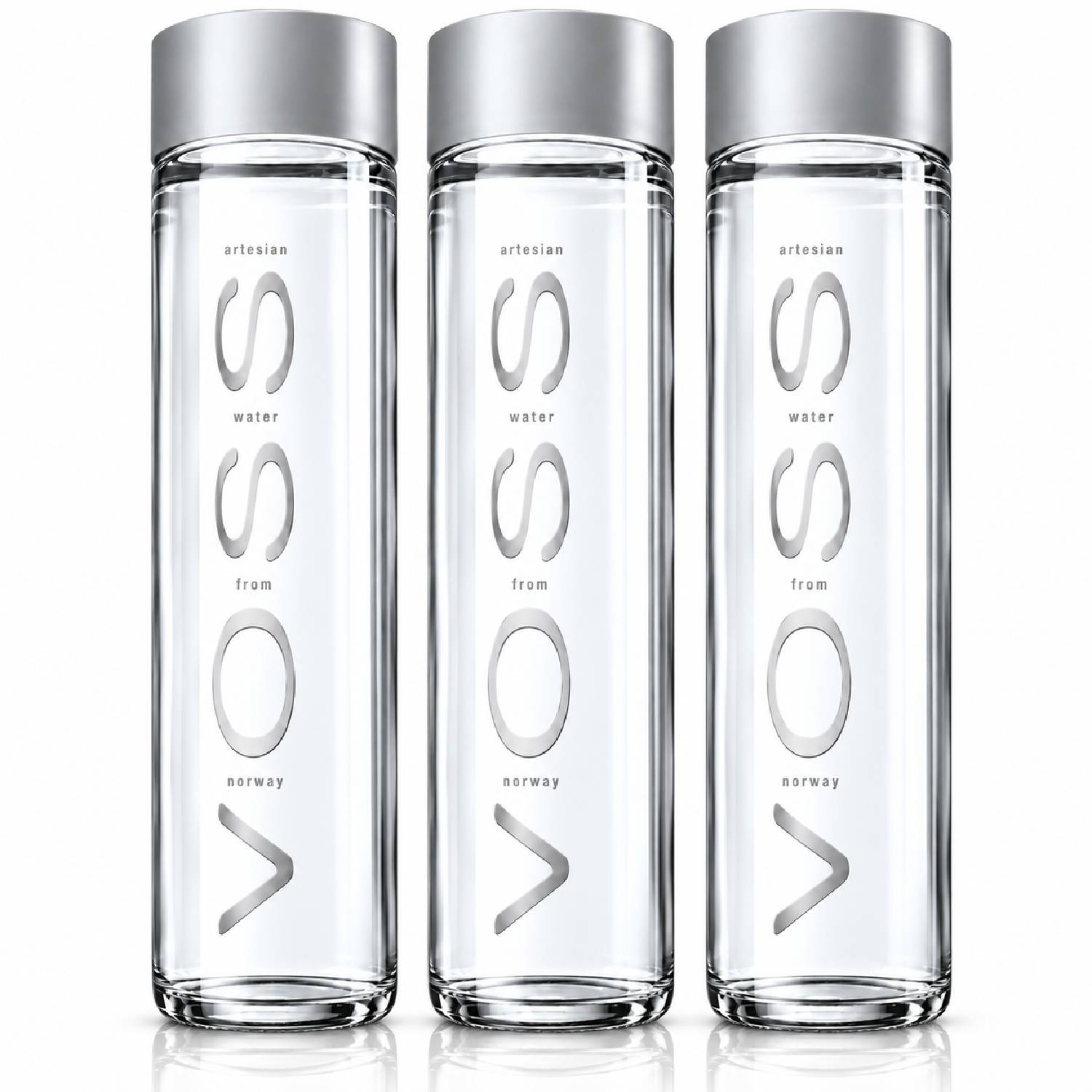 Kit 3 Água Mineral Natural VOSS Sem Gás 800ml Garrafa Vidro