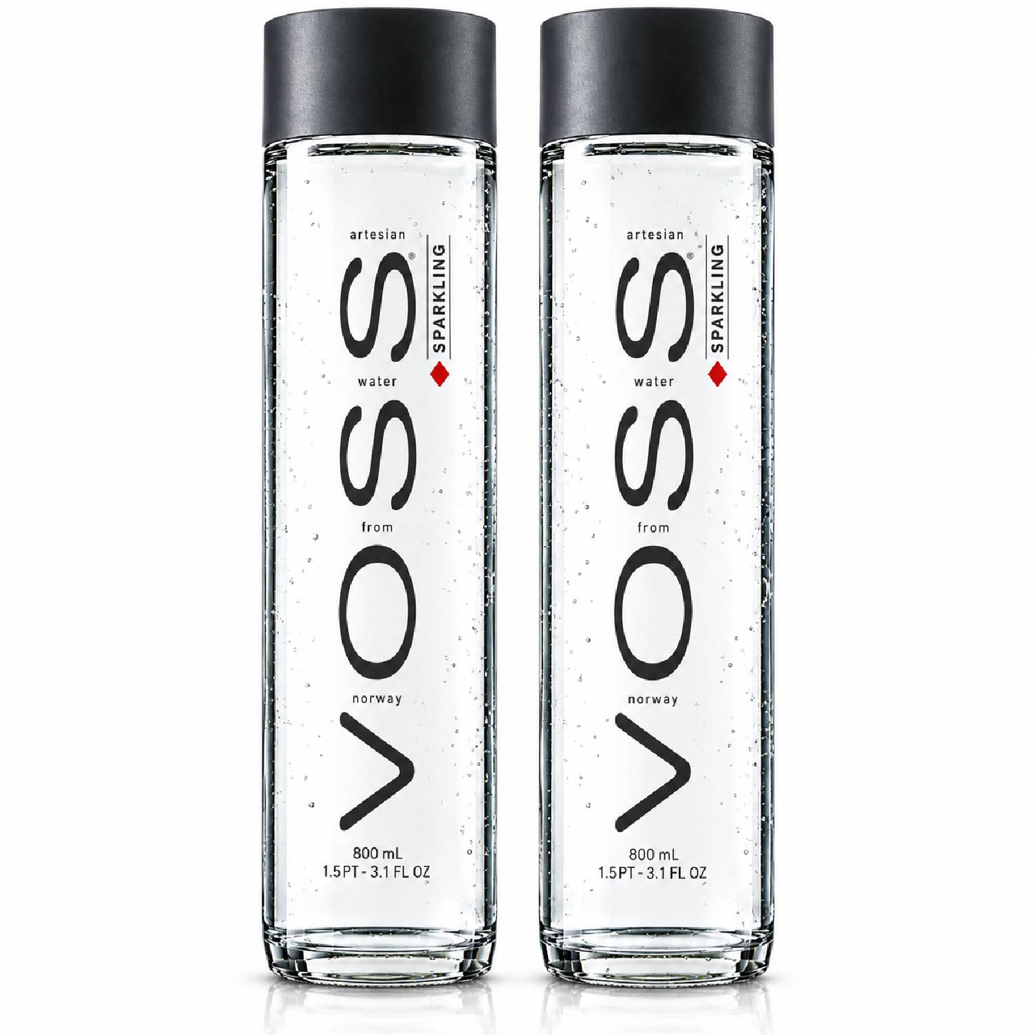 Kit 2 Água Mineral Natural VOSS Com Gás 800ml Garrafa Vidro