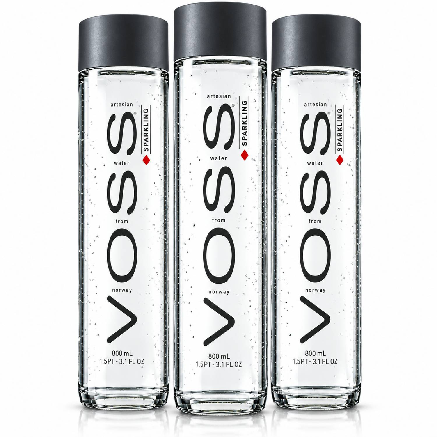 Kit 3 Água Mineral Natural VOSS Com Gás 800ml Garrafa Vidro
