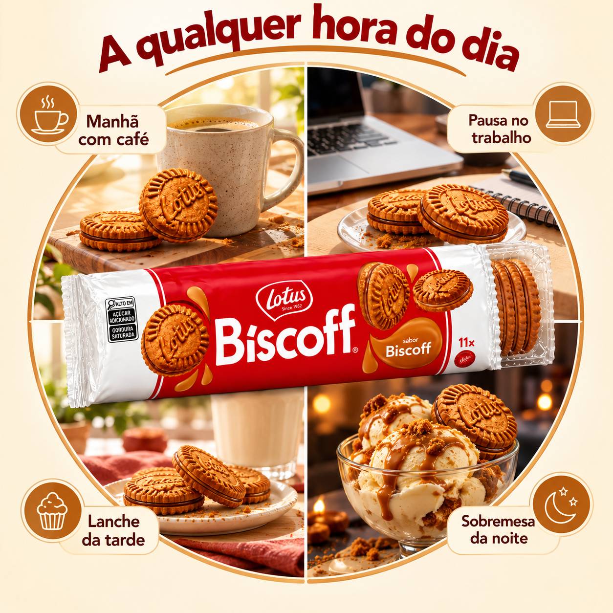 Biscoito Belga Reheado de Creme LOTUS BISCOFF 150g foto 6