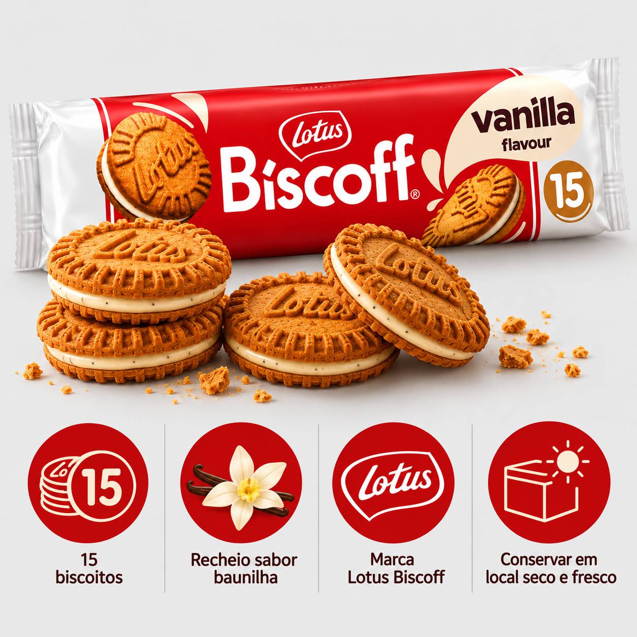 Biscoito Belga de Baunilha LOTUS BISCOFF 150g foto 7