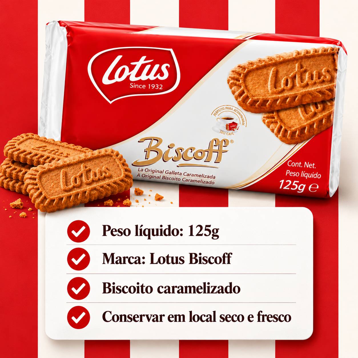 Biscoito Belga Tradicional LOTUS BISCOFF 125g foto 6