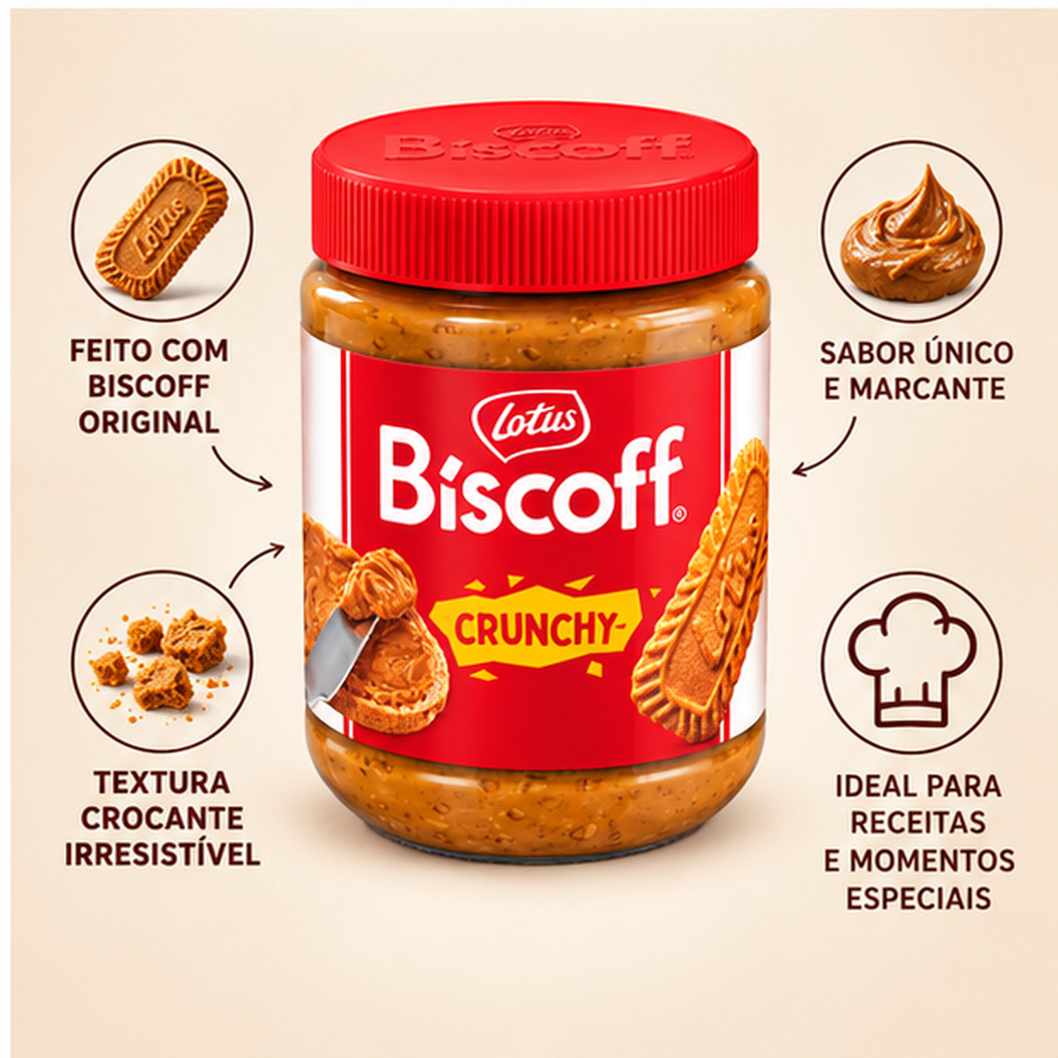 Pasta de Biscoito Belga Crocante LOTUS BISCOFF 380g foto 2