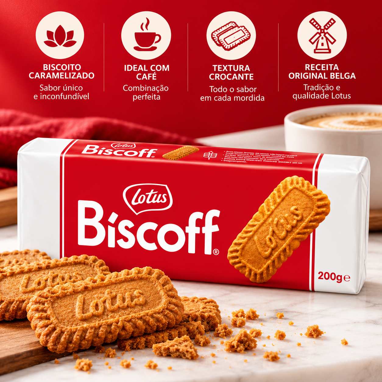 Kit 3 Biscoito Belga LOTUS BISCOFF 200g foto 4