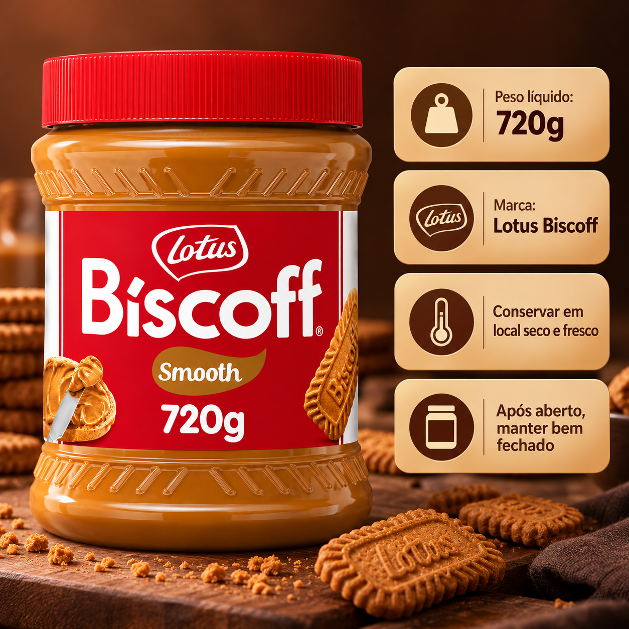 Kit 3 Pasta de Biscoito Cremosa Suave LOTUS BISCOFF 720g foto 7