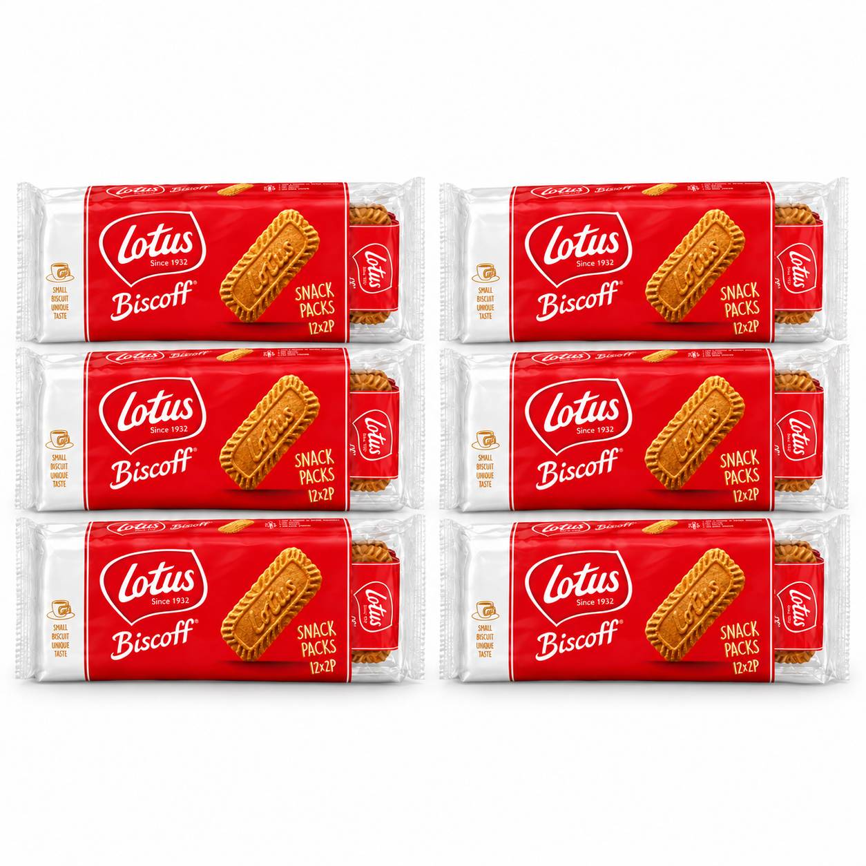 Kit 6 Biscoito Belga Lotus Biscoff Original 186g